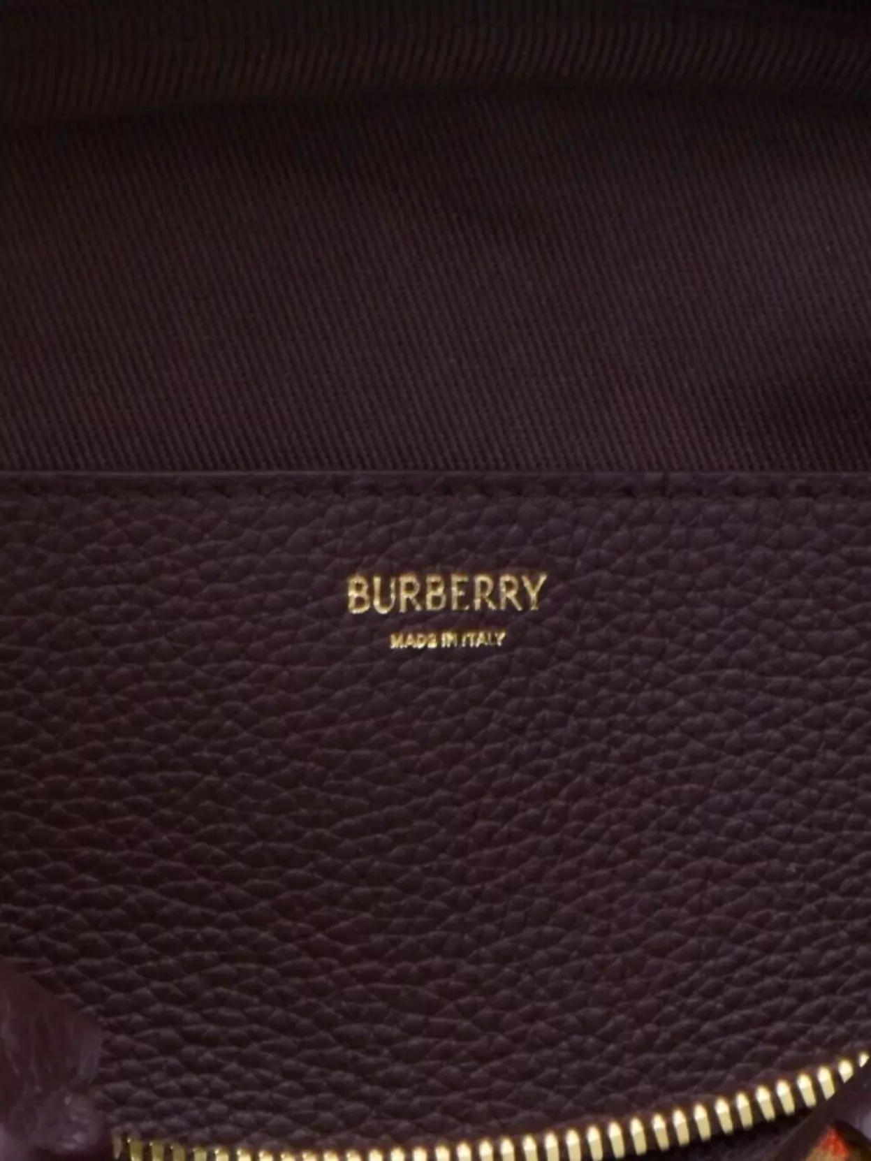 Burberry Check Pattern Leather Trim Top Handle Bag