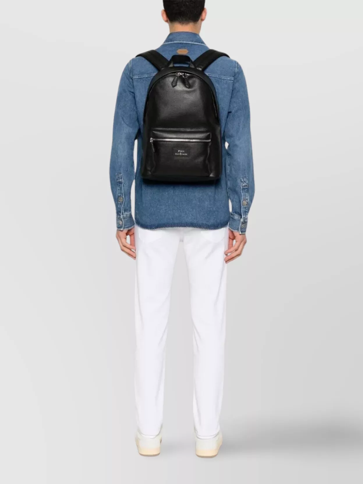Polo Ralph Lauren Leather Backpack Featuring Adjustable Straps