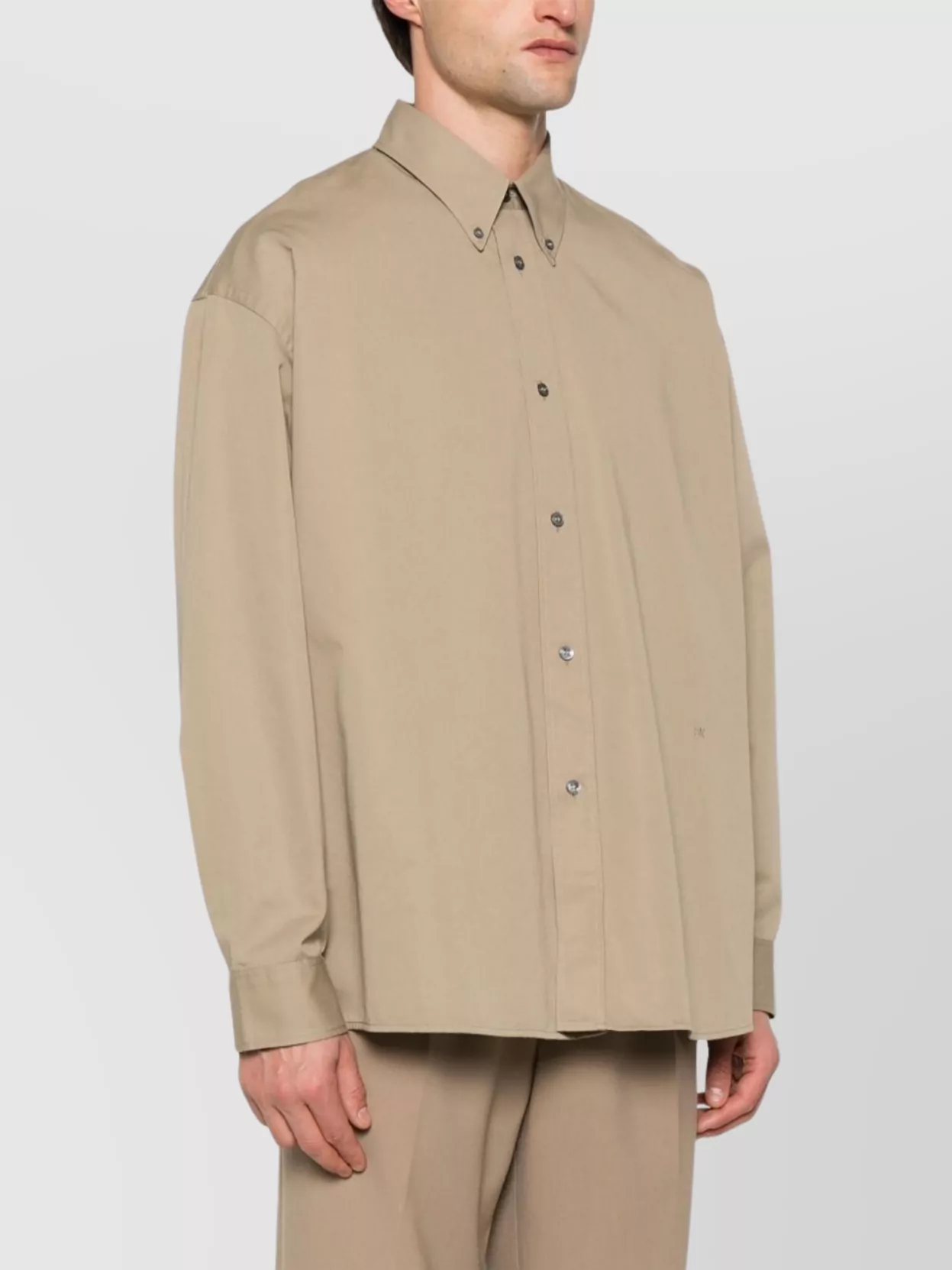 Studio Nicholson Collared Shirt With Long Sleeves And Back Yoke In Brown