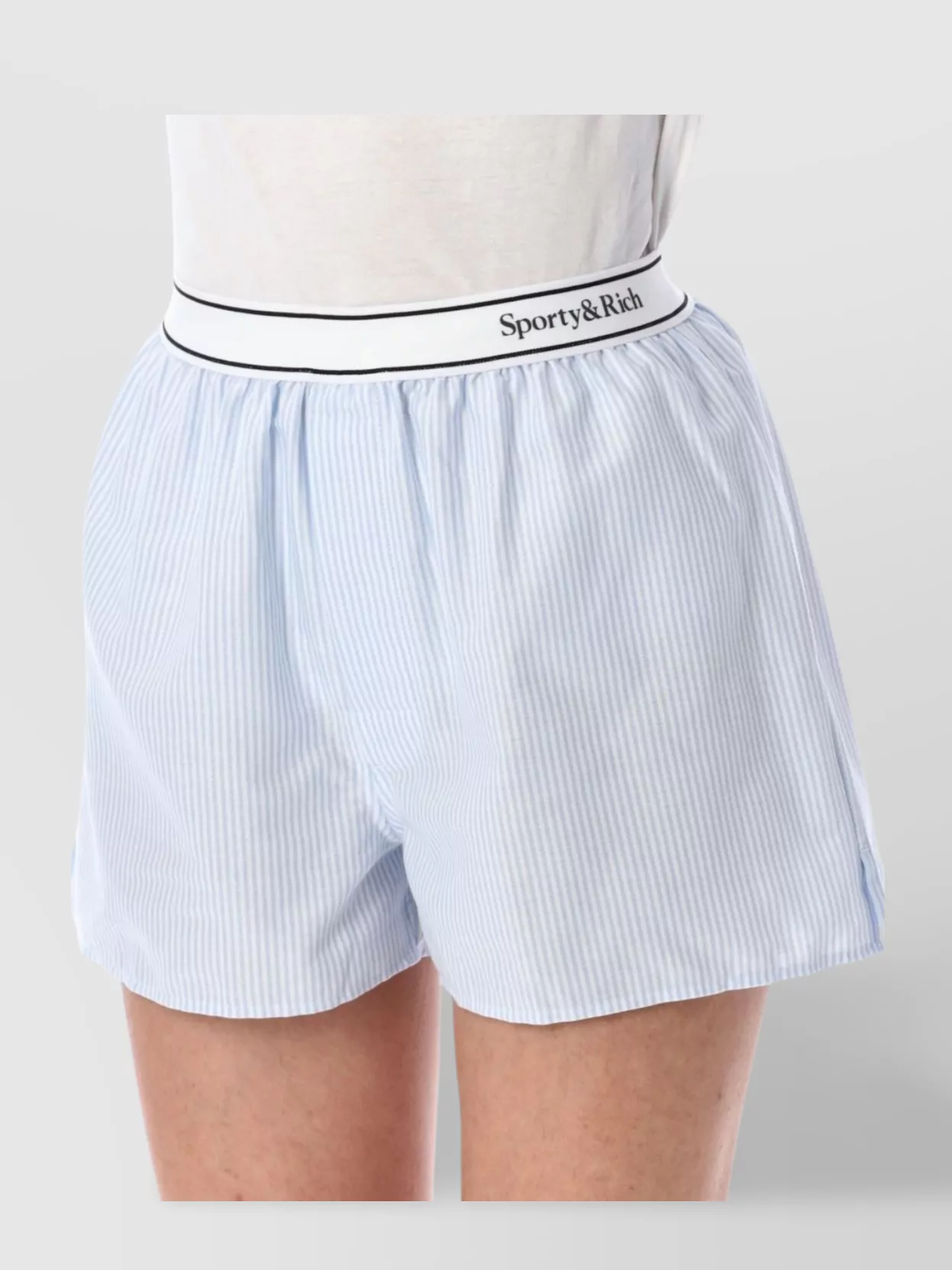 Sporty & Rich Oxford Cotton Striped Boxer Shorts