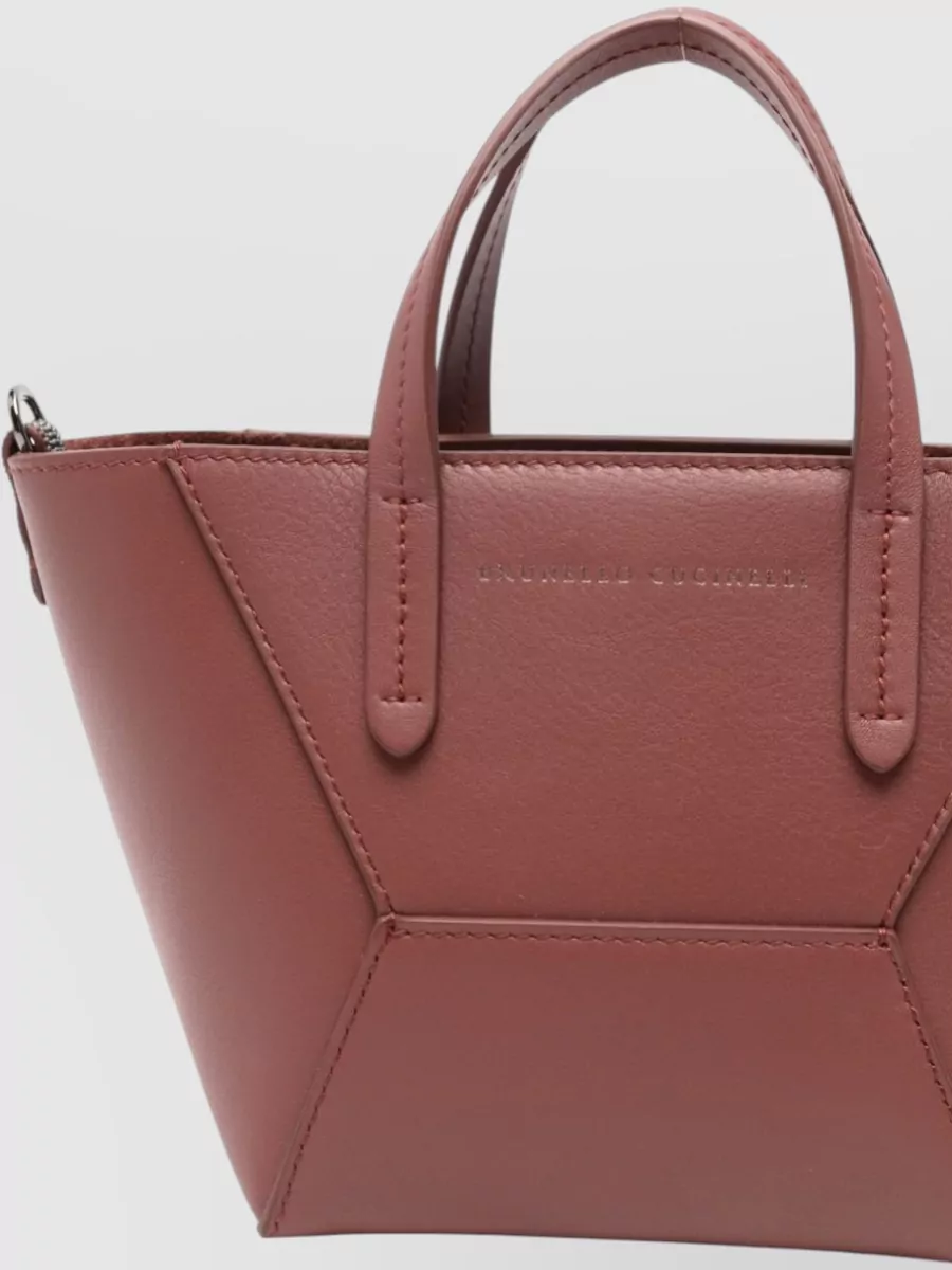 Brunello Cucinelli Versatile Leather Tote Bag With Shoulder Strap