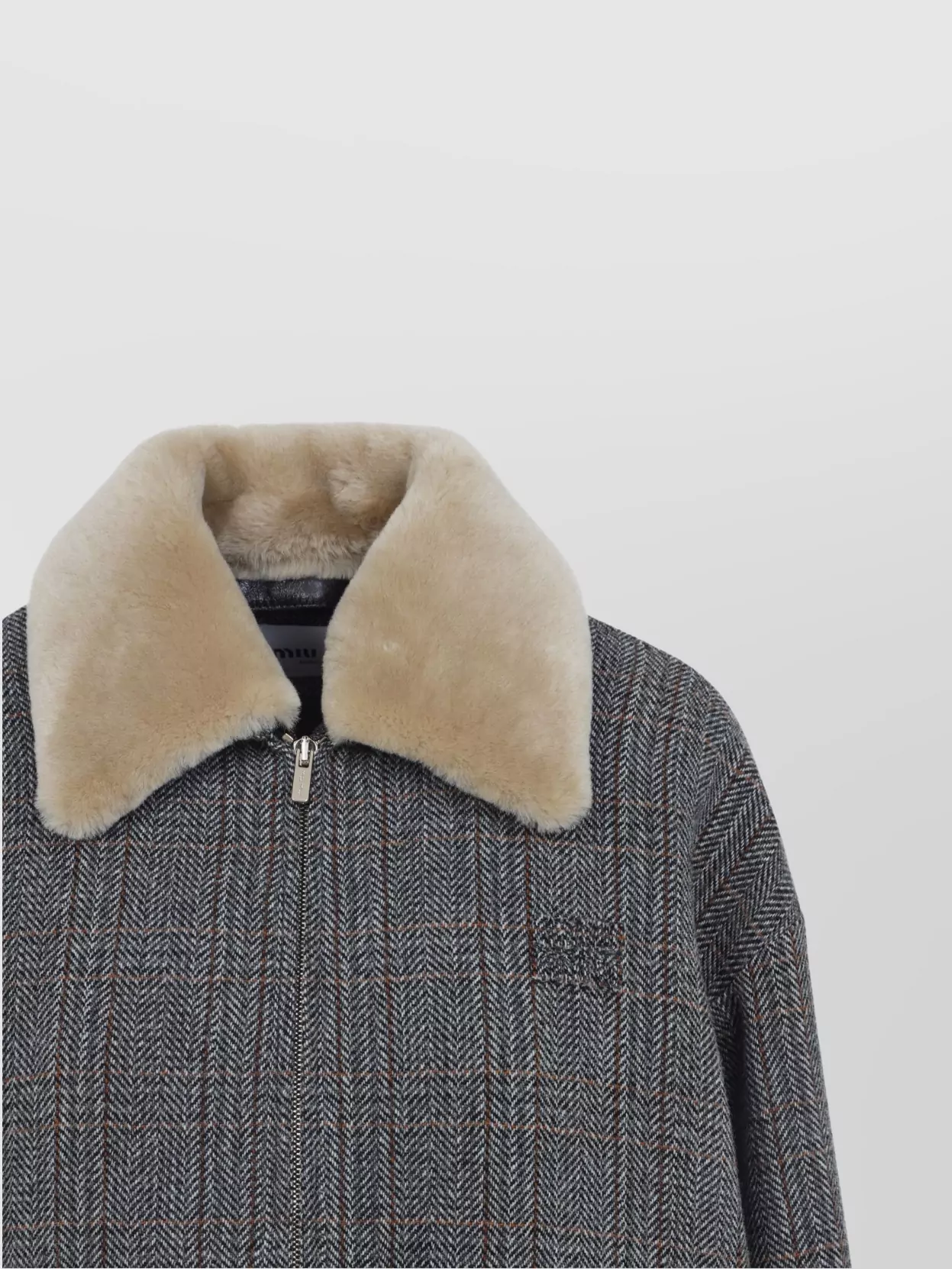 Miu Miu Blouson Wool Shearling Collar