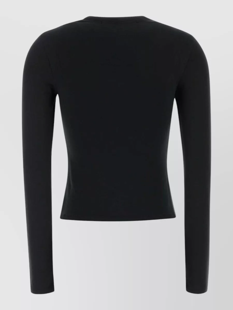 Alexander Wang Stretch Cotton Long-Sleeve Logo-Print T-Shirt