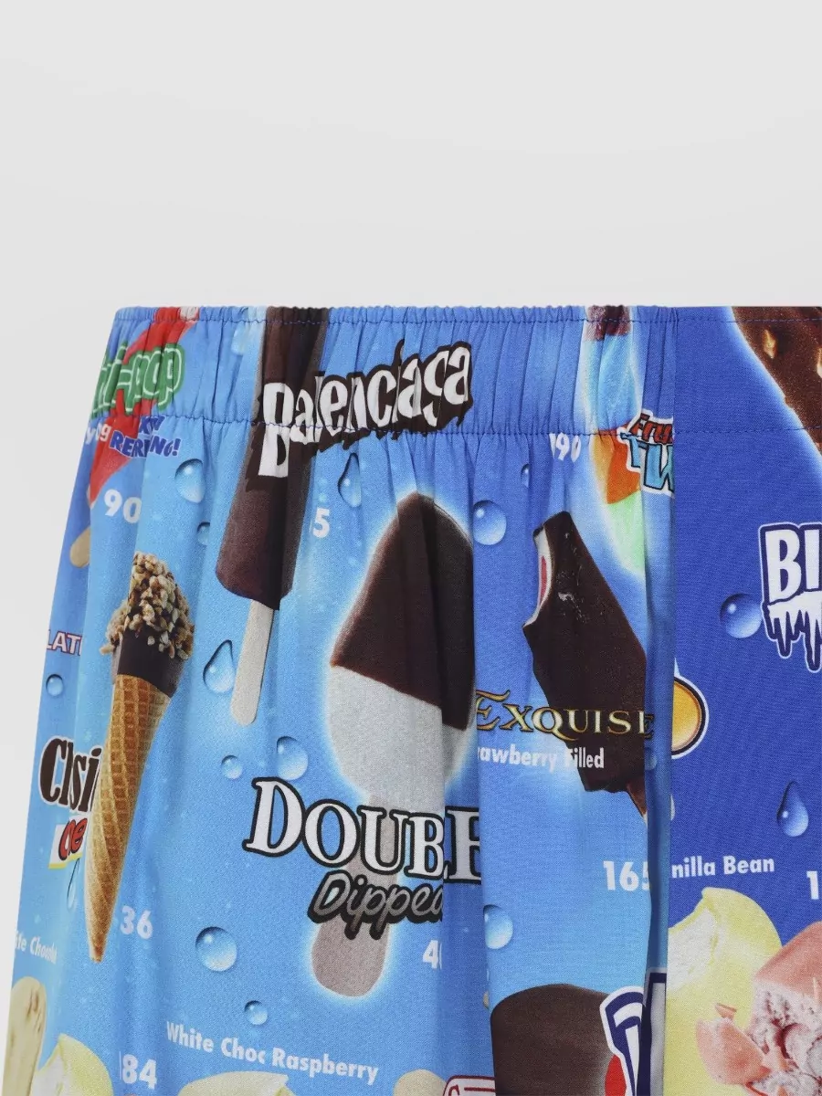 Balenciaga Lounge Shorts Graphic Print Sleepwear Style