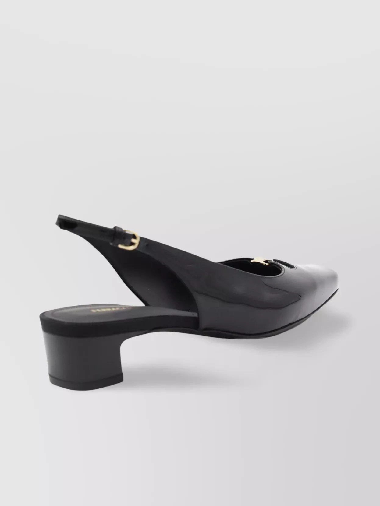 Ferragamo Square Toe Patent Finish Pumps