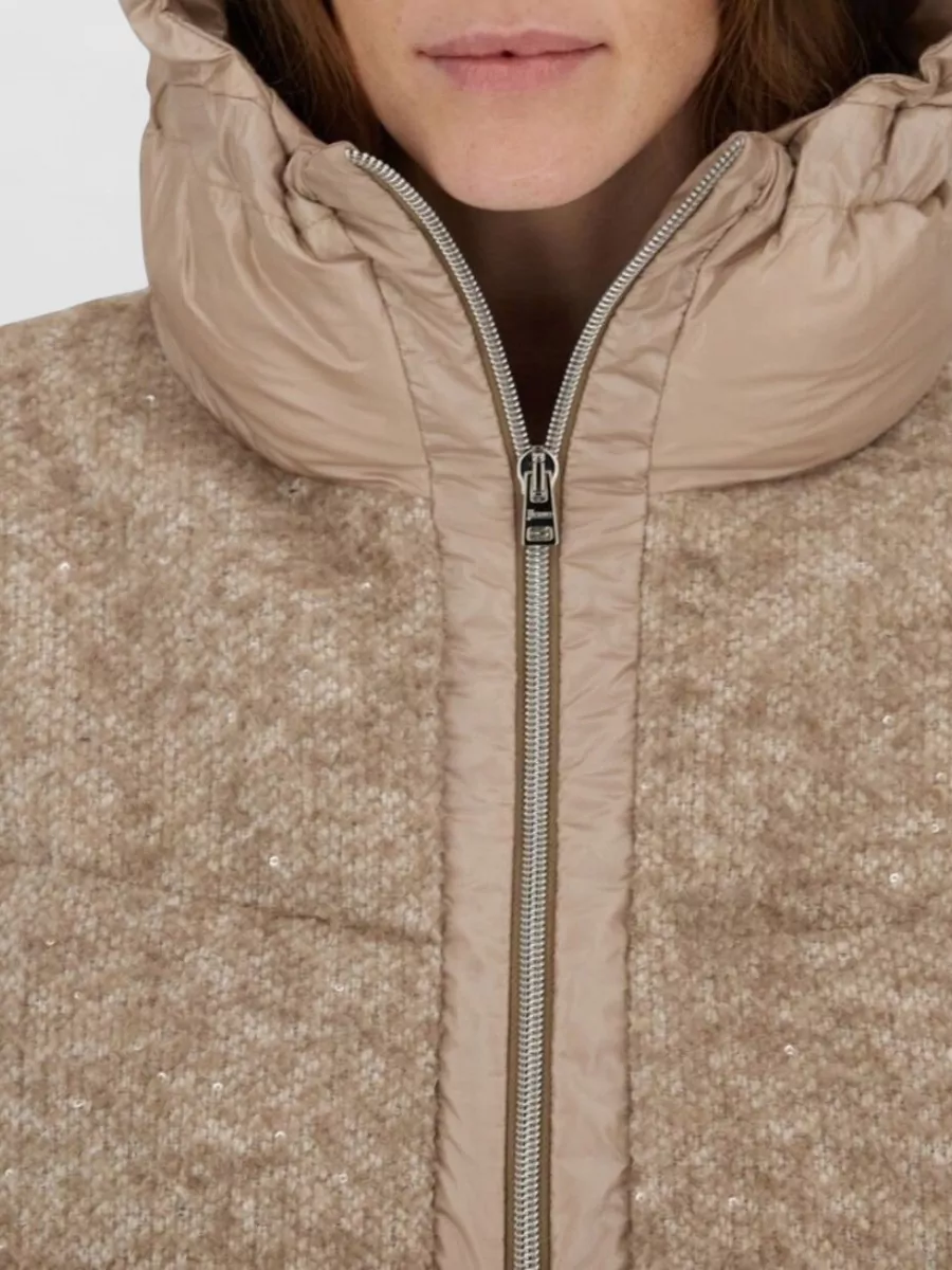 Herno Bouclé Sequin-Embellished Short Down Jacket