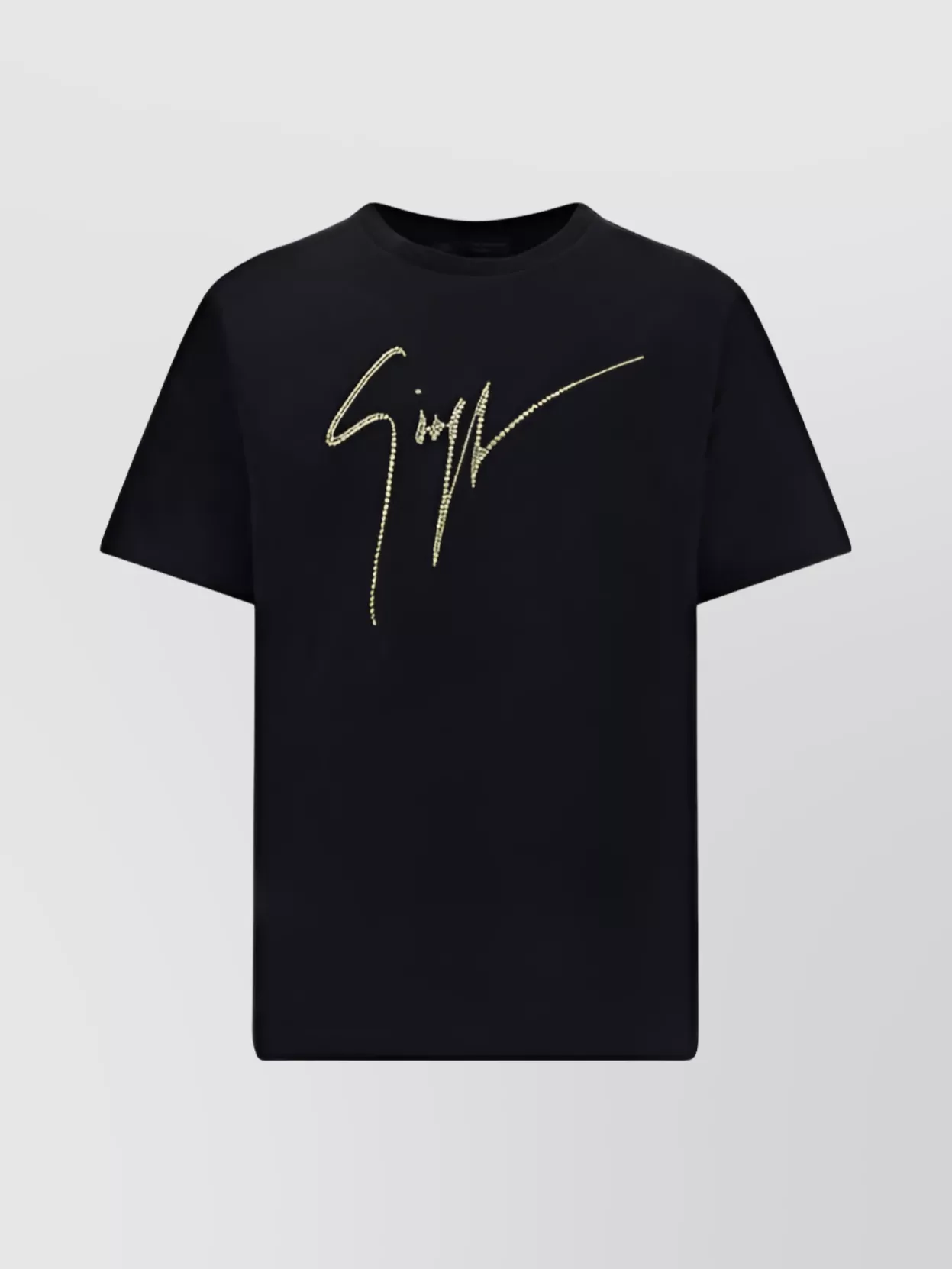 Shop Giuseppe Zanotti Cotton Crew Neck T-shirt With Signature Print