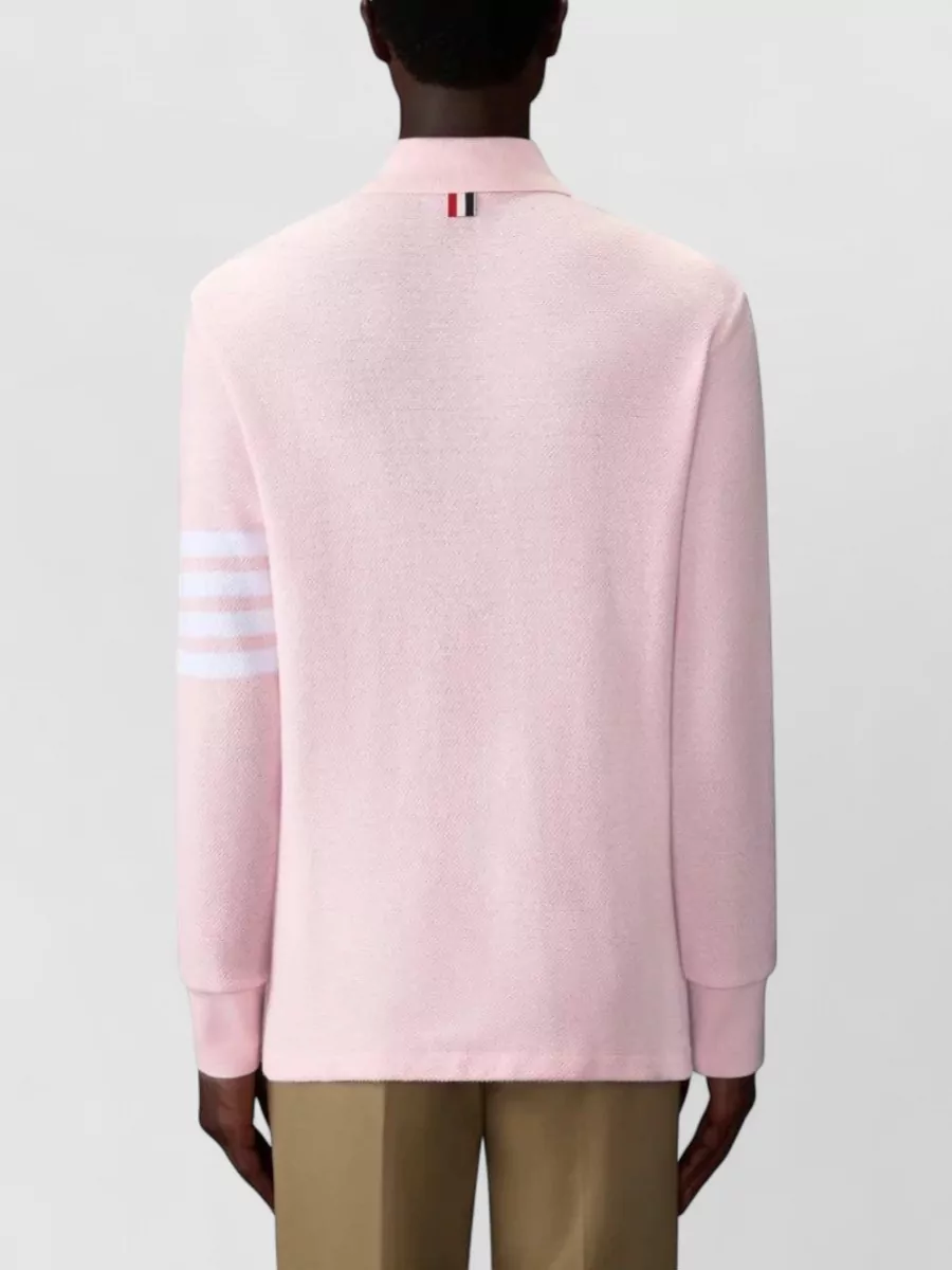 Thom Browne Long Sleeve Polo Shirt Textured Piqué