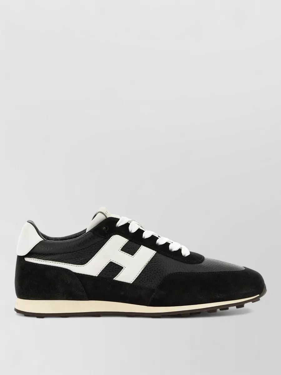 Hogan Sneakers Contrast Sole Round Toe Panels