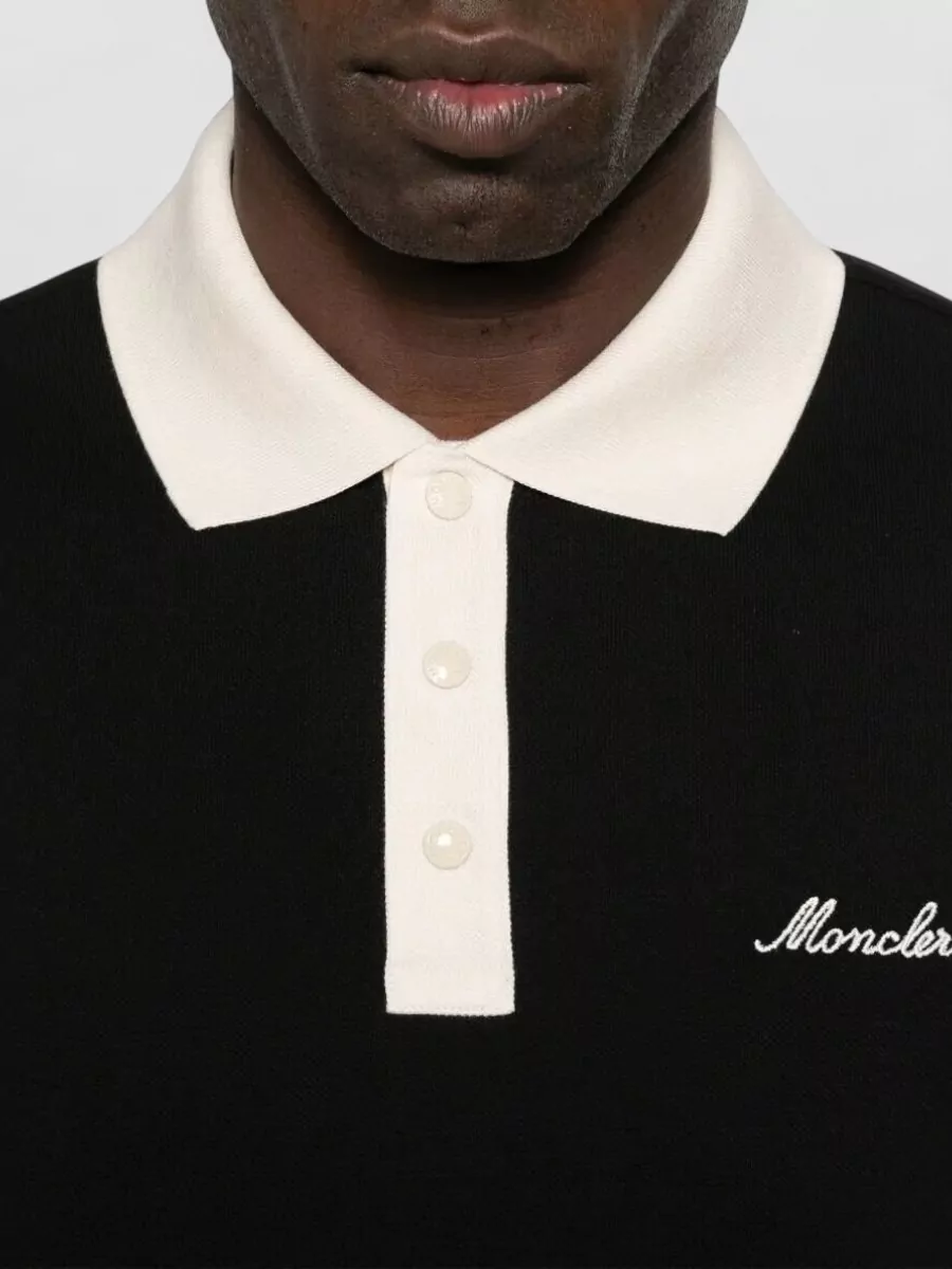 Moncler Logo Cotton Piqué Polo Contrasting Collar