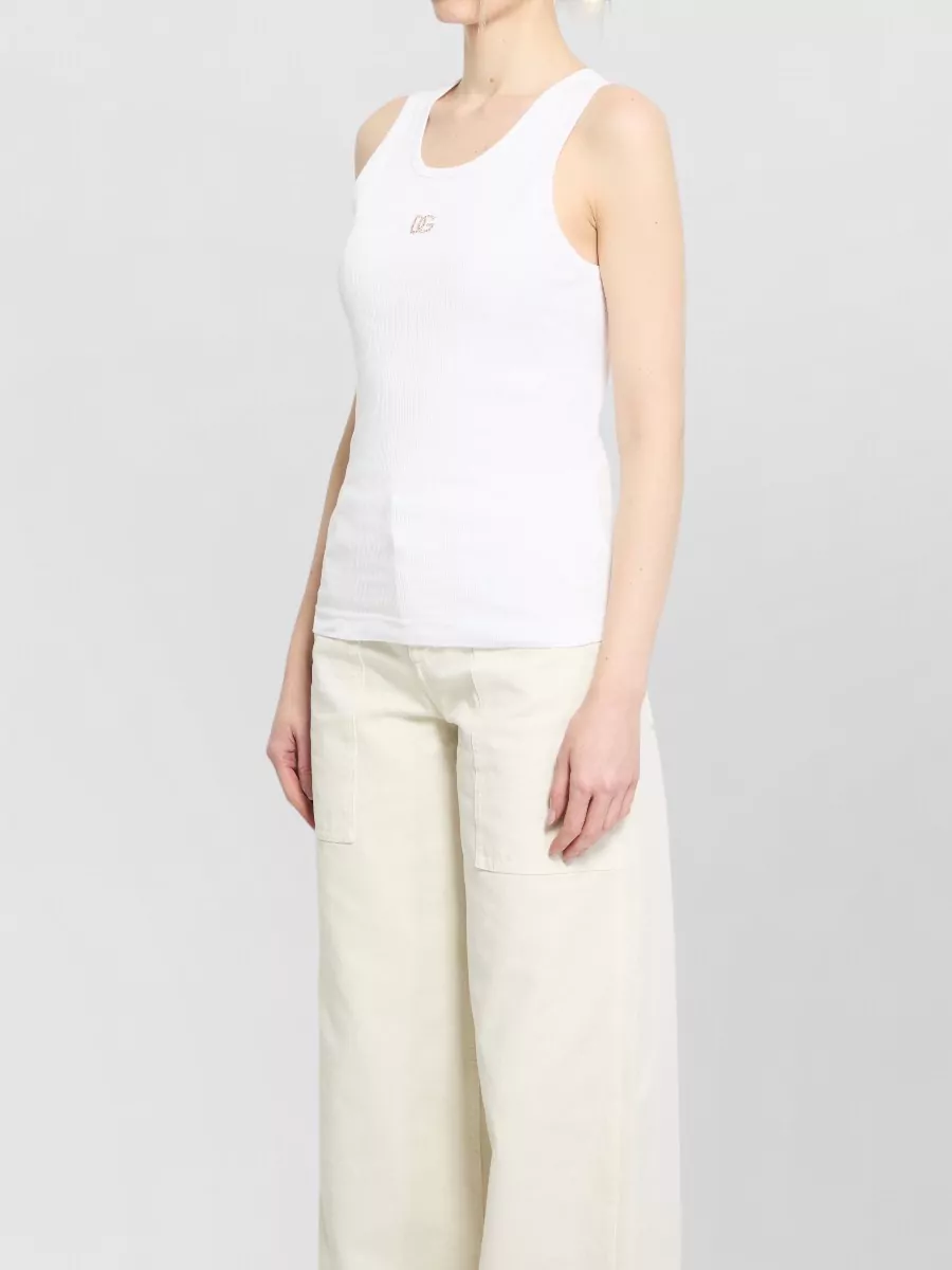 Dolce&Gabbana Dg Ribbed Cotton Tank Top