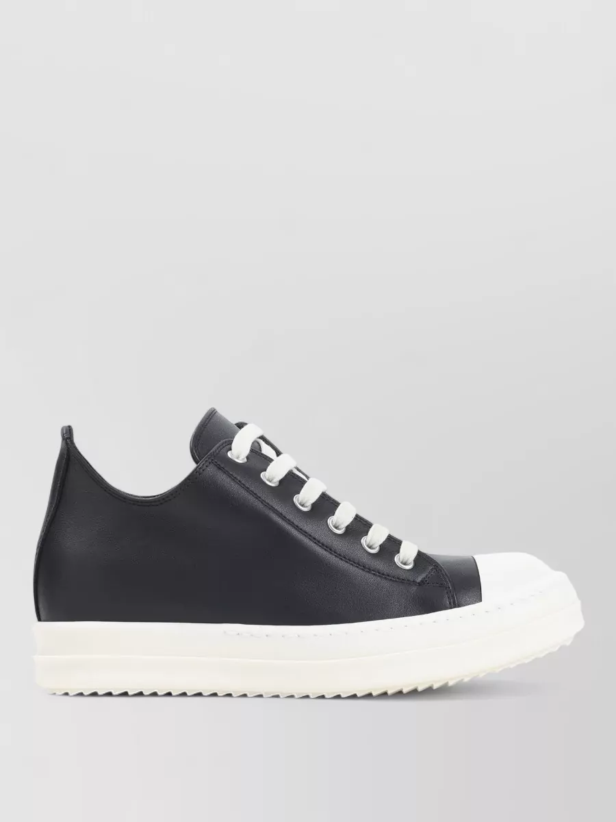Rick Owens Low Sneakers Contrast Sole Eyelet Detail