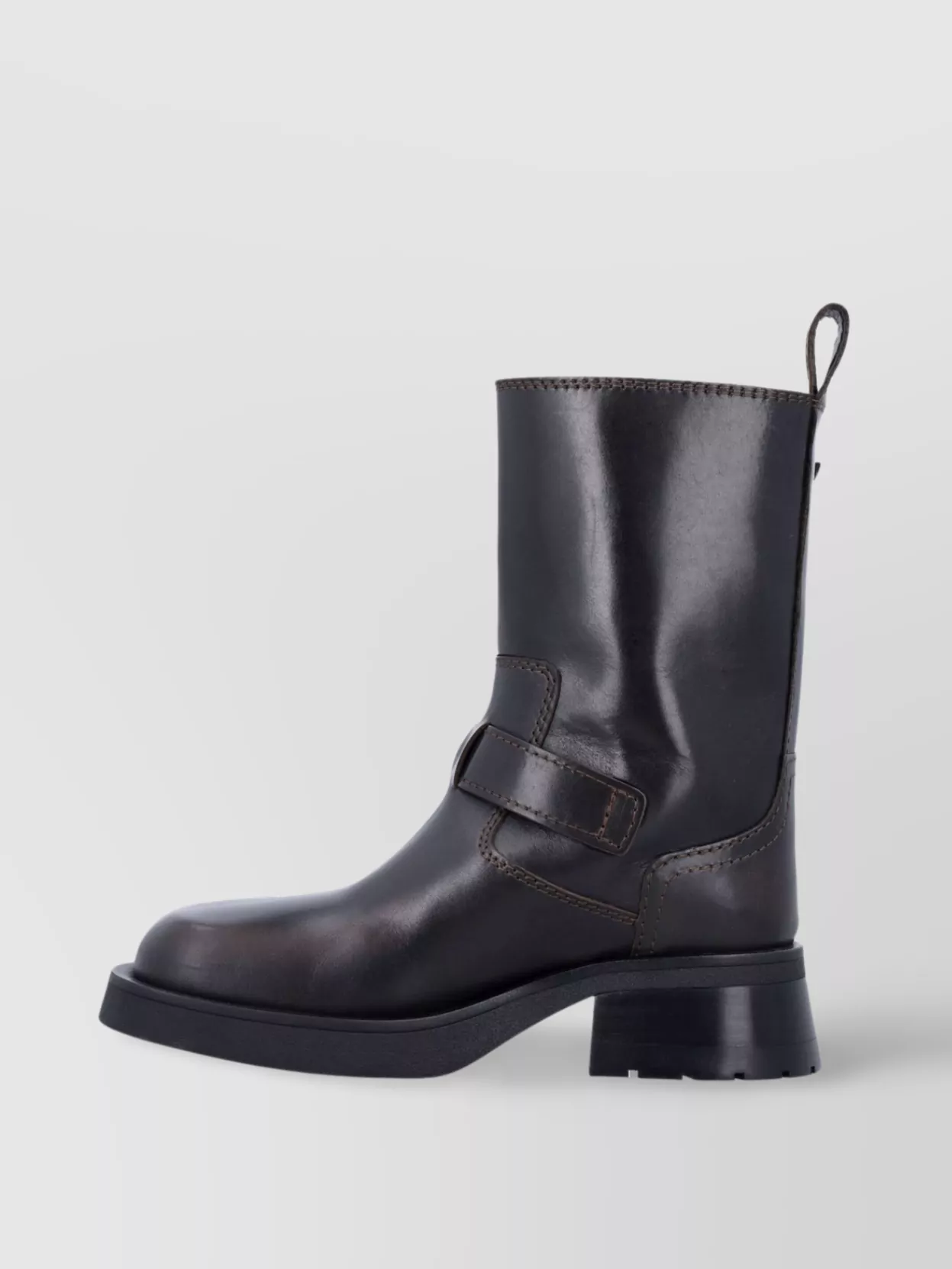 Miista Renate Chunky Heel Buckle Detail Boots