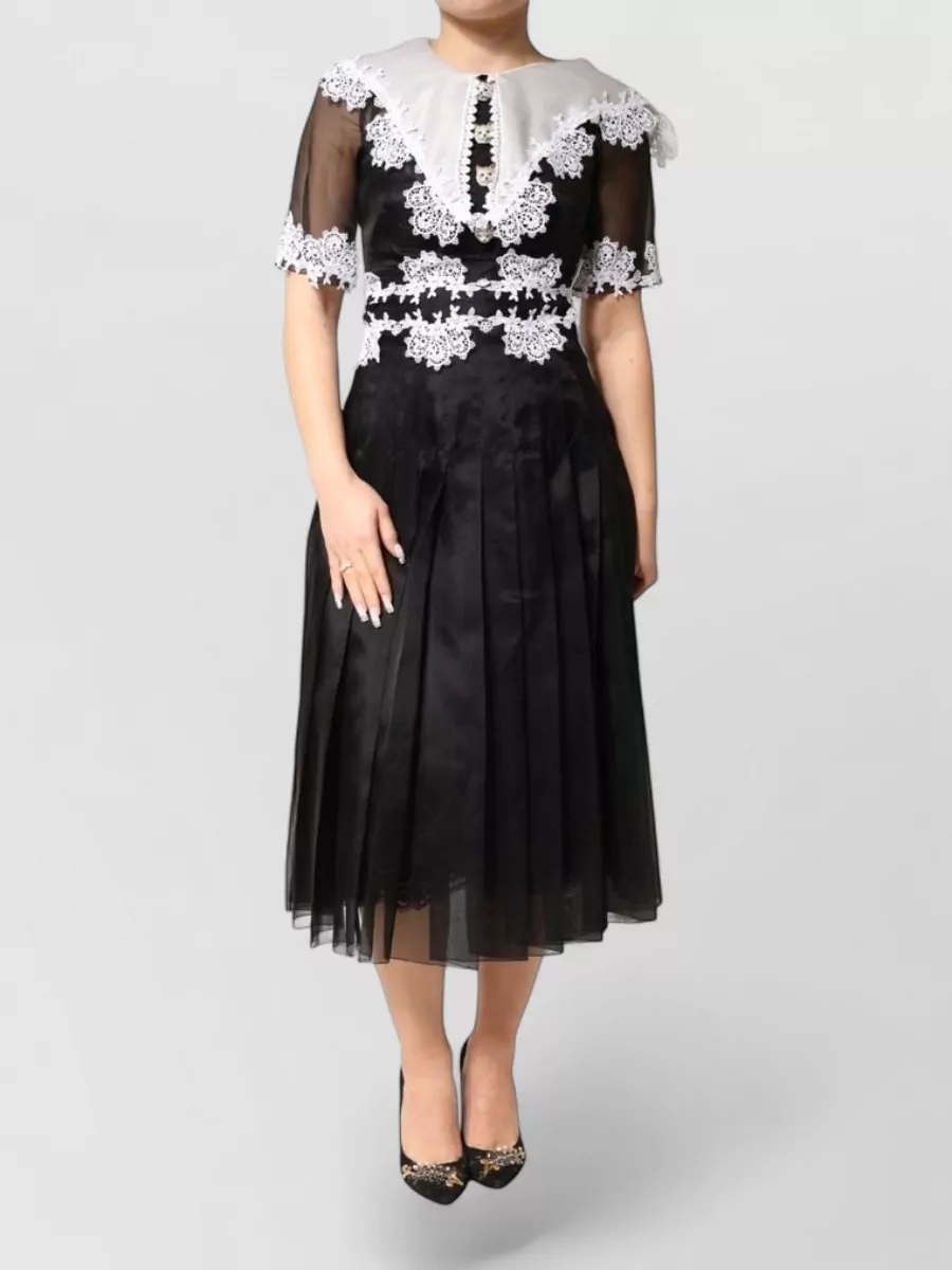 Dolce&Gabbana silk macrame lace midi dress