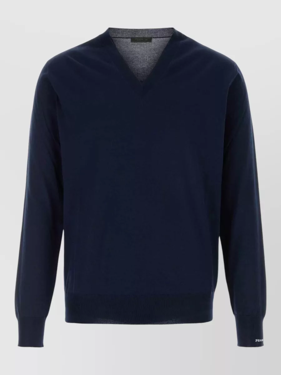 Prada Cotton slim-fit v-neck sweater