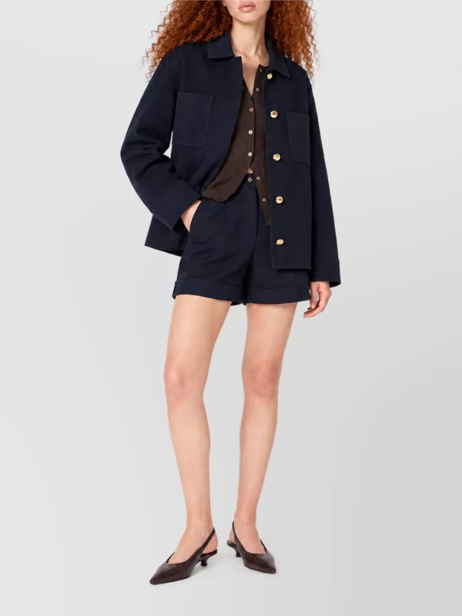 S Max Mara Leather Single Breasted Coat
