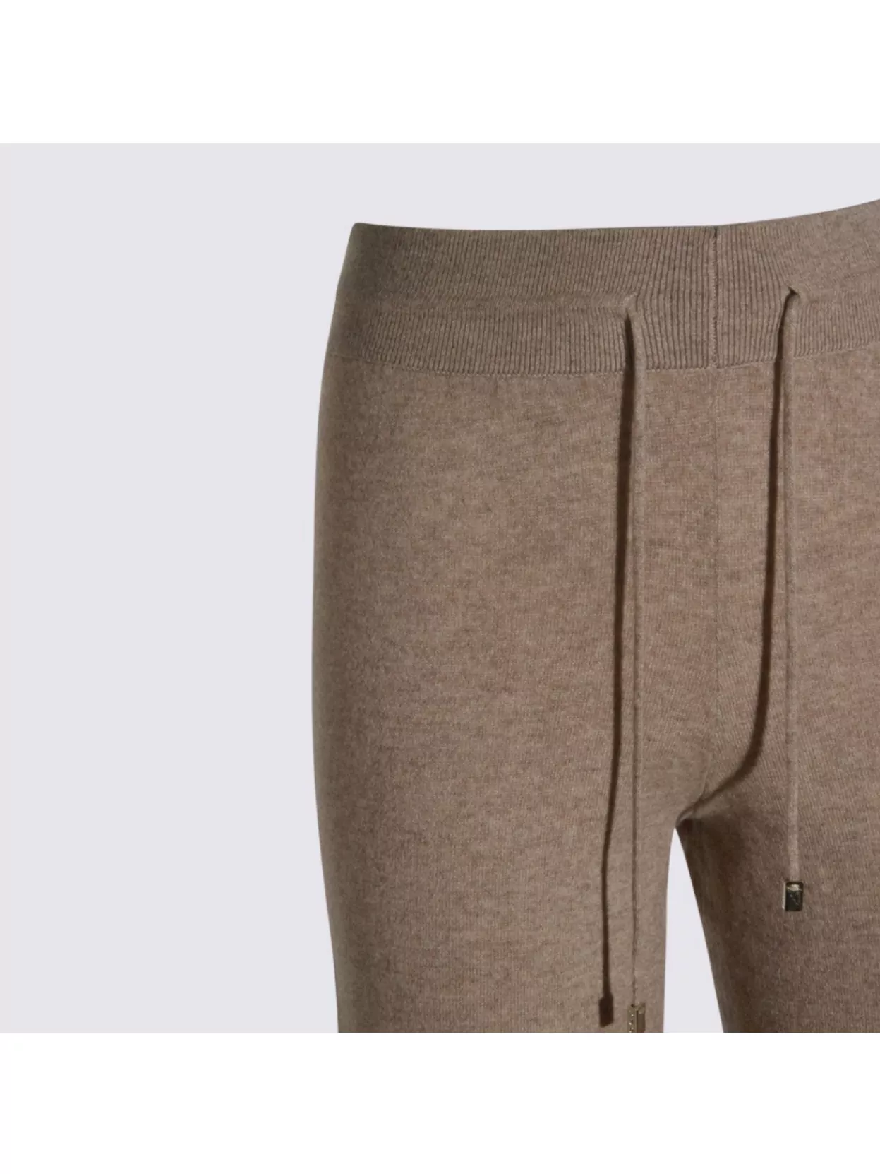 Malo Relaxed Fit Trousers Elastic Waistband In Brown