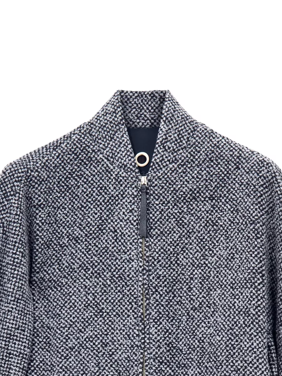 Giorgio Armani Cashmere Silk Bouclé Oversized Bomber Jacket