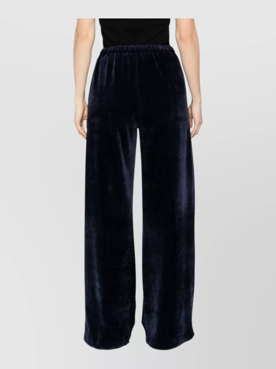 Forte Forte High-Rise Wide-Leg Velvet-Effect Trousers