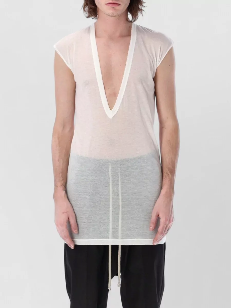 Rick Owens Cotton deep v-neck short-sleeve t-shirt