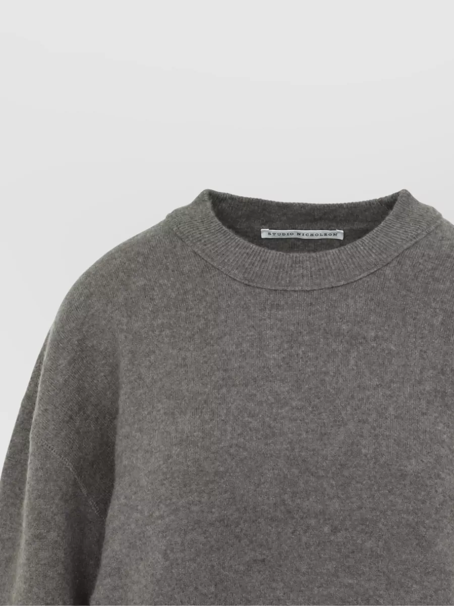 Studio Nicholson Cashmere Wool Fine-Knit Crew-Neck Long-Sleeve Sweater