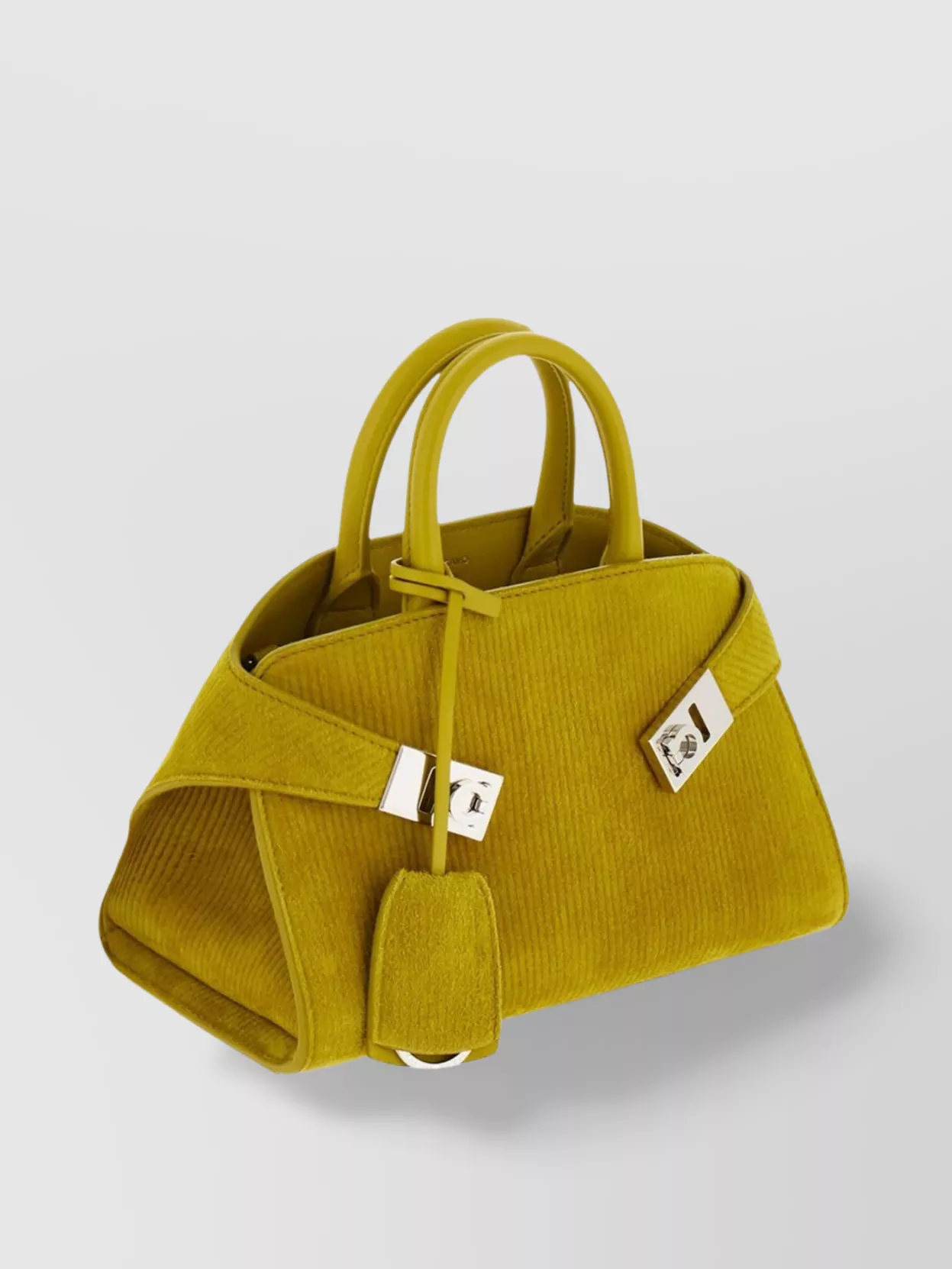 Ferragamo Mini Ribbed Suede Shoulder Bag