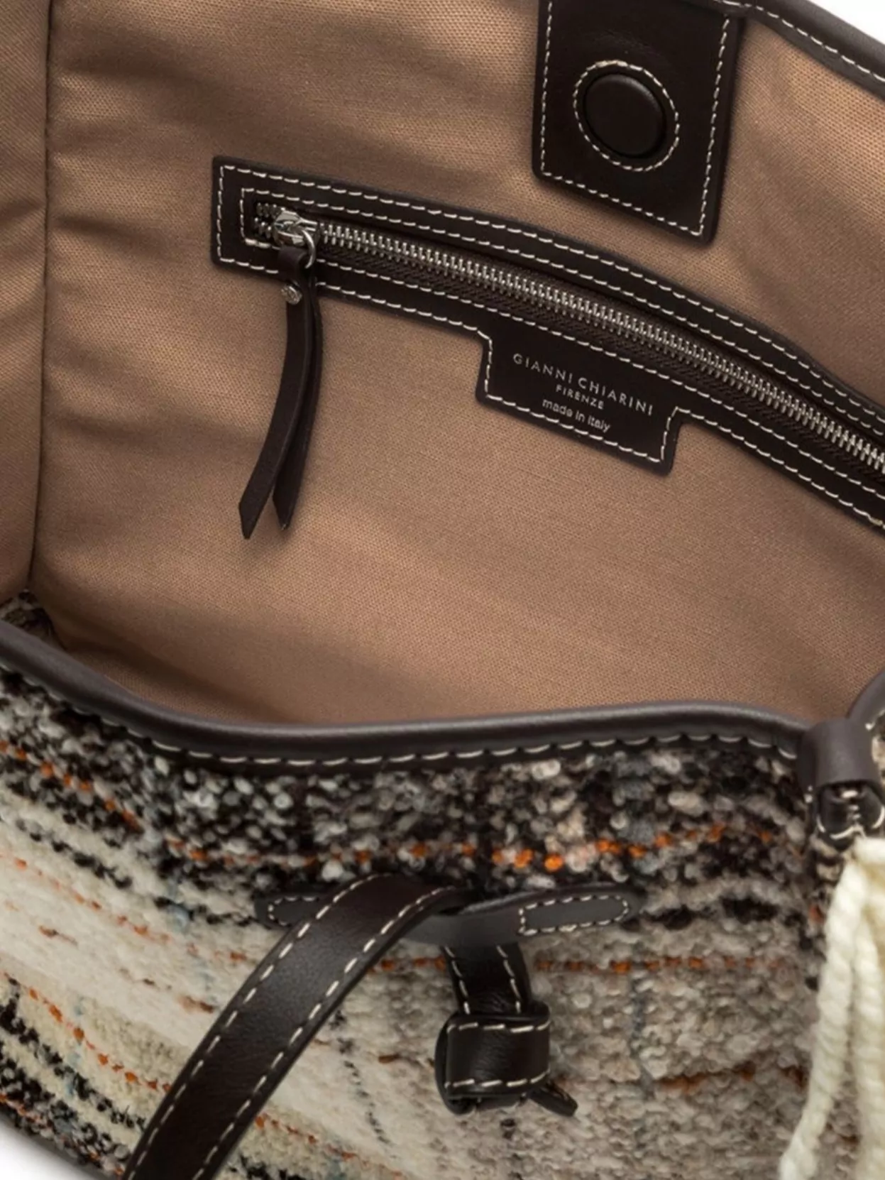 Gianni Chiarini Marcella Tote Bag With Plaid Pattern And Fringe Detailing