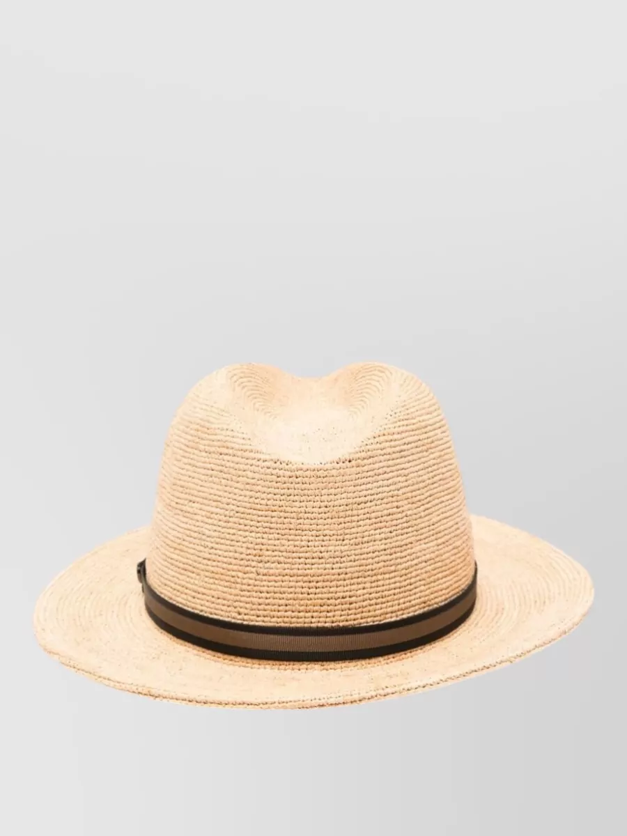 Borsalino Straw Fedora Hat