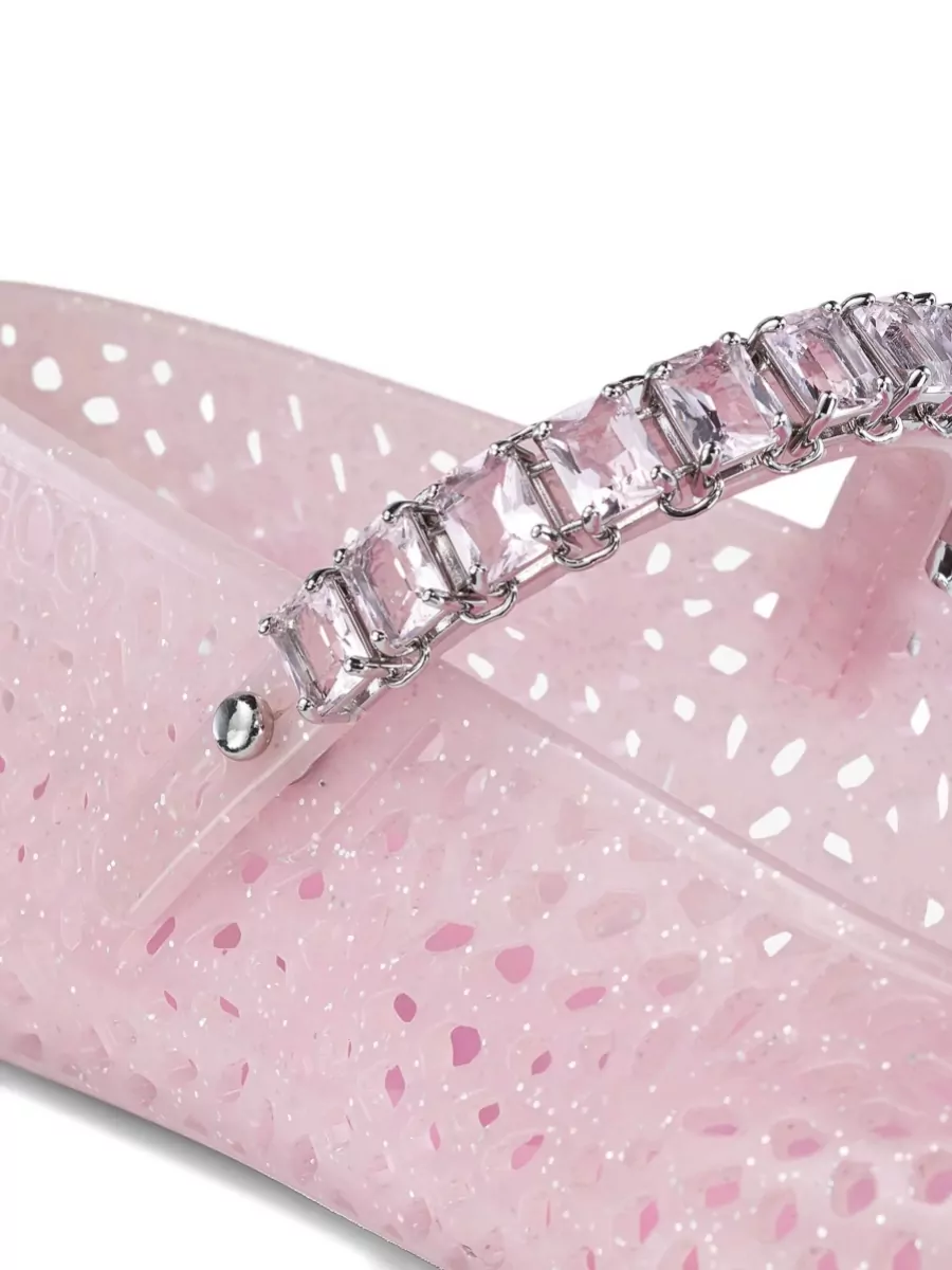 Jimmy Choo Crystal-Embellished Jelly Ballerina Shoes