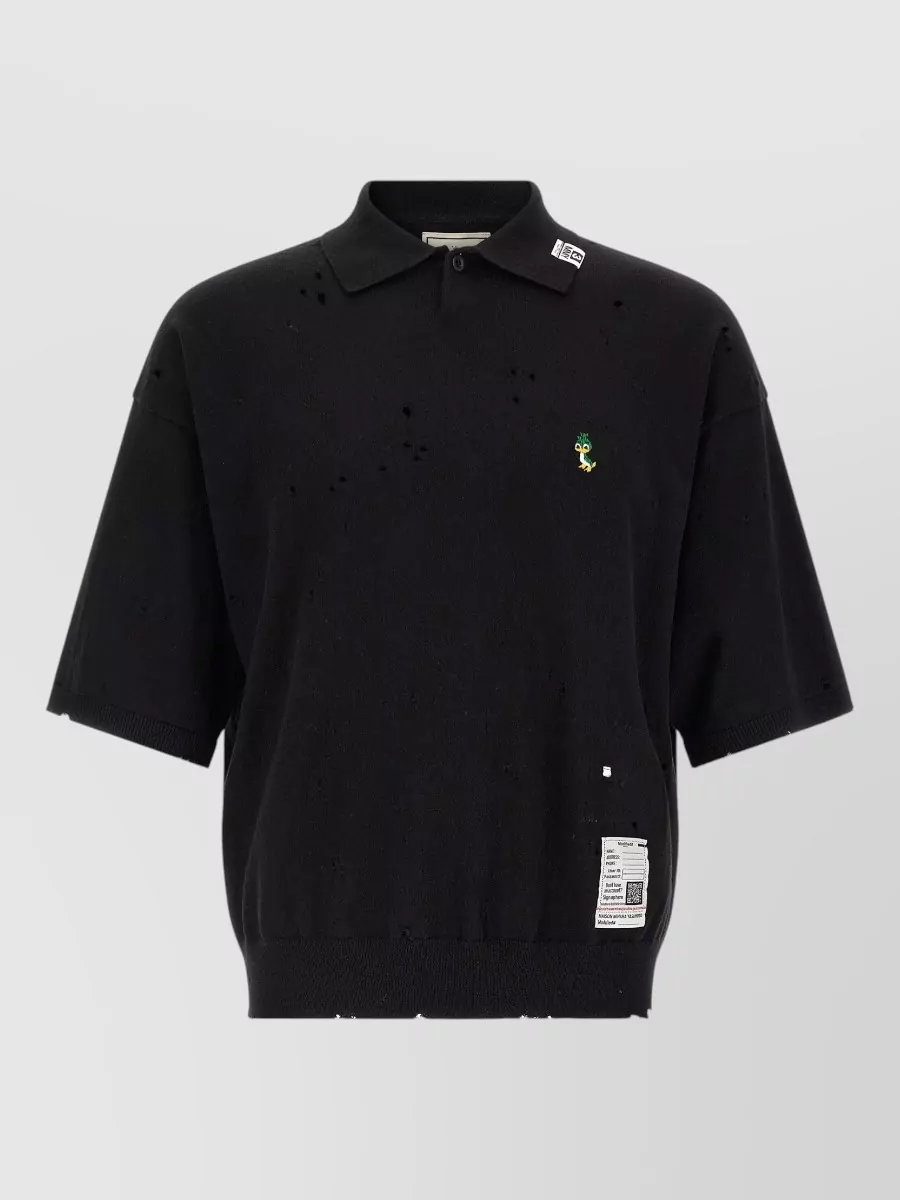 Maison Mihara Yasuhiro Embroidered Cotton Short-Sleeve Polo Shirt