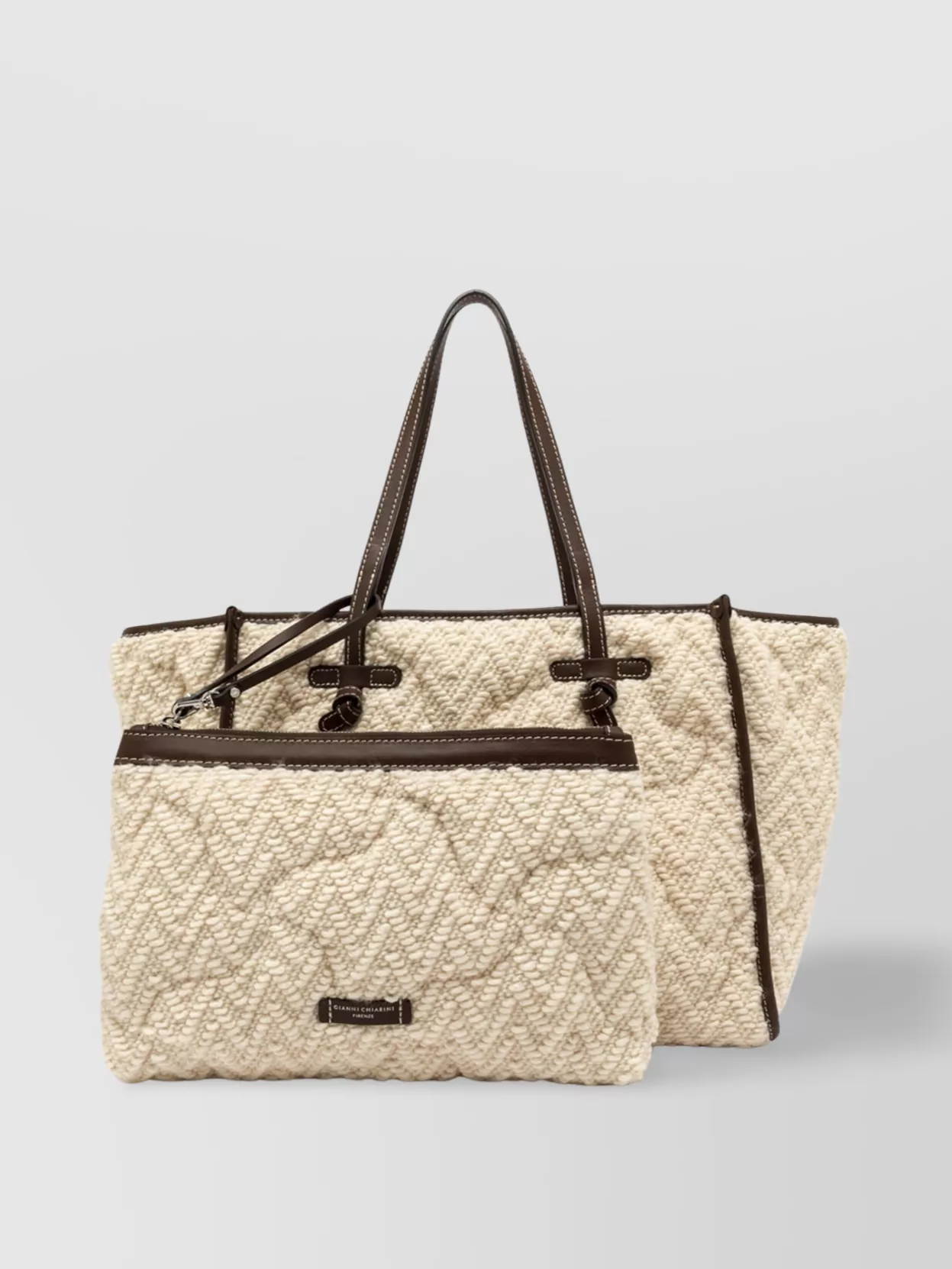 Gianni Chiarini Quilted Texture Tote Bag With Dual Handles