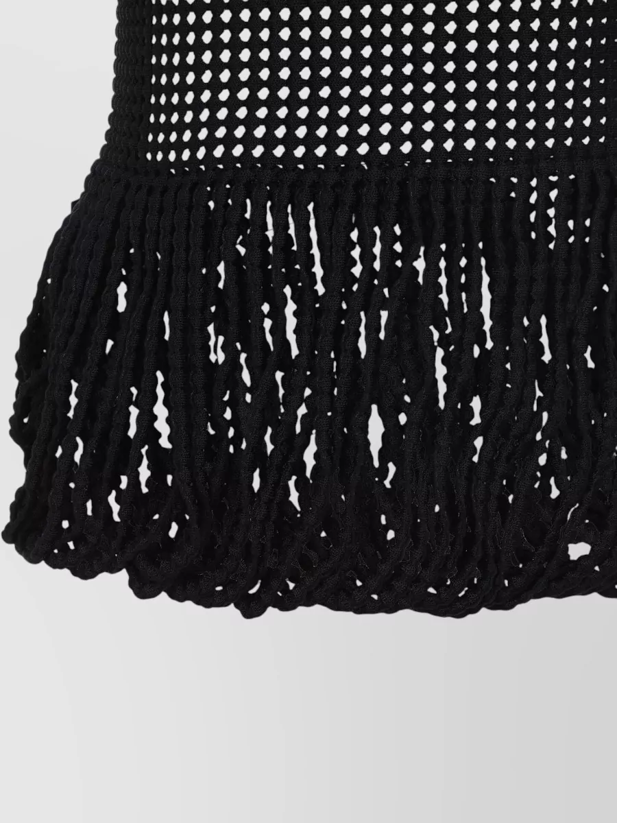 Alaïa Mesh Peplum Sleeveless Knitted Top