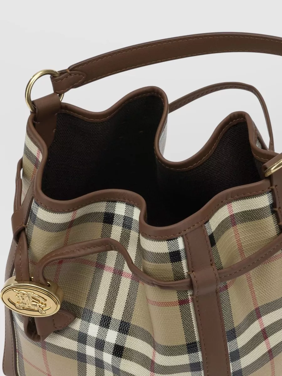 Burberry Check Small Canvas Bucket Bag
