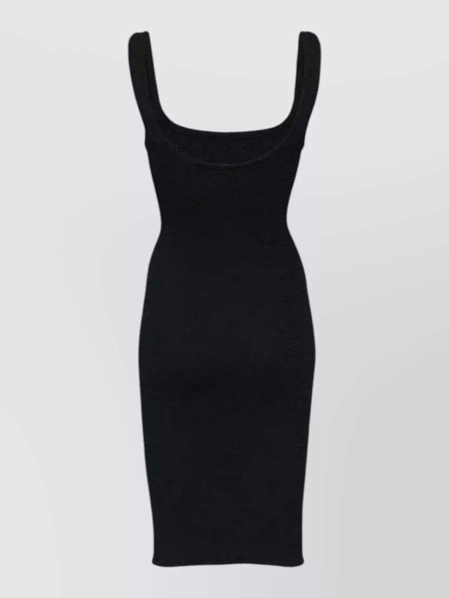 Hunza G sleeveless square-neck midi dress