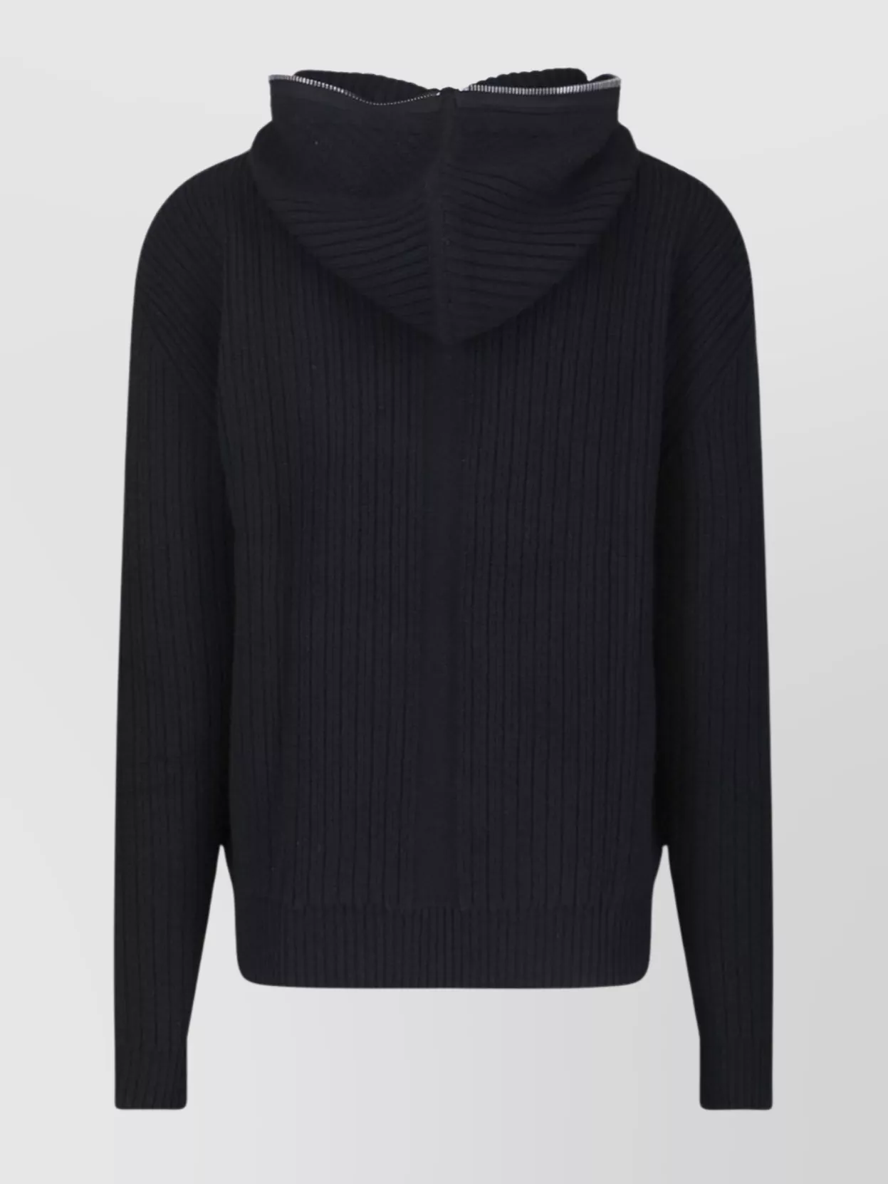 Rick Owens Hooded Crewneck Sweater Ribbed Texture In Multi
