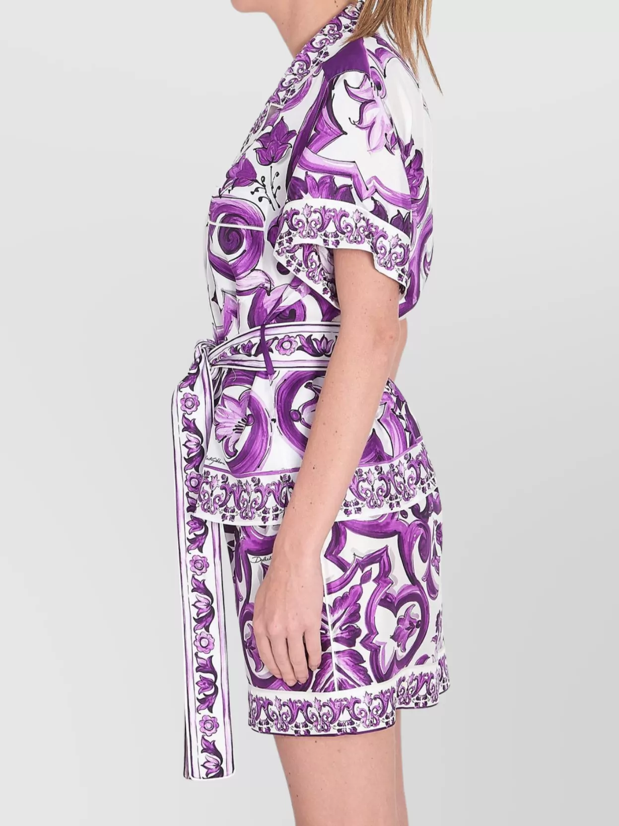 Dolce&Gabbana Maiolica Floral Print Shirt Dress