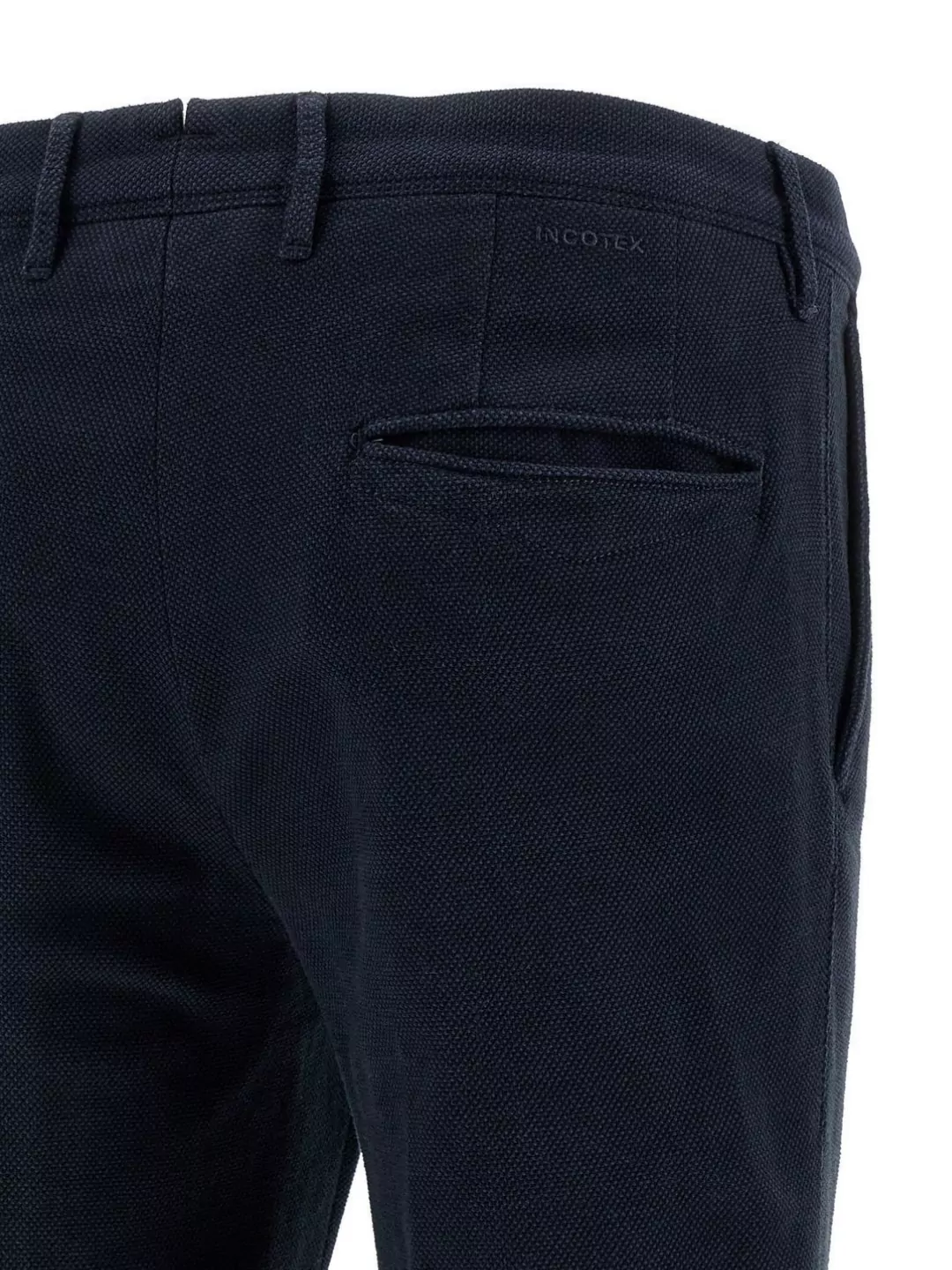 Incotex Textured Trousers With Pockets And Loops In Blue