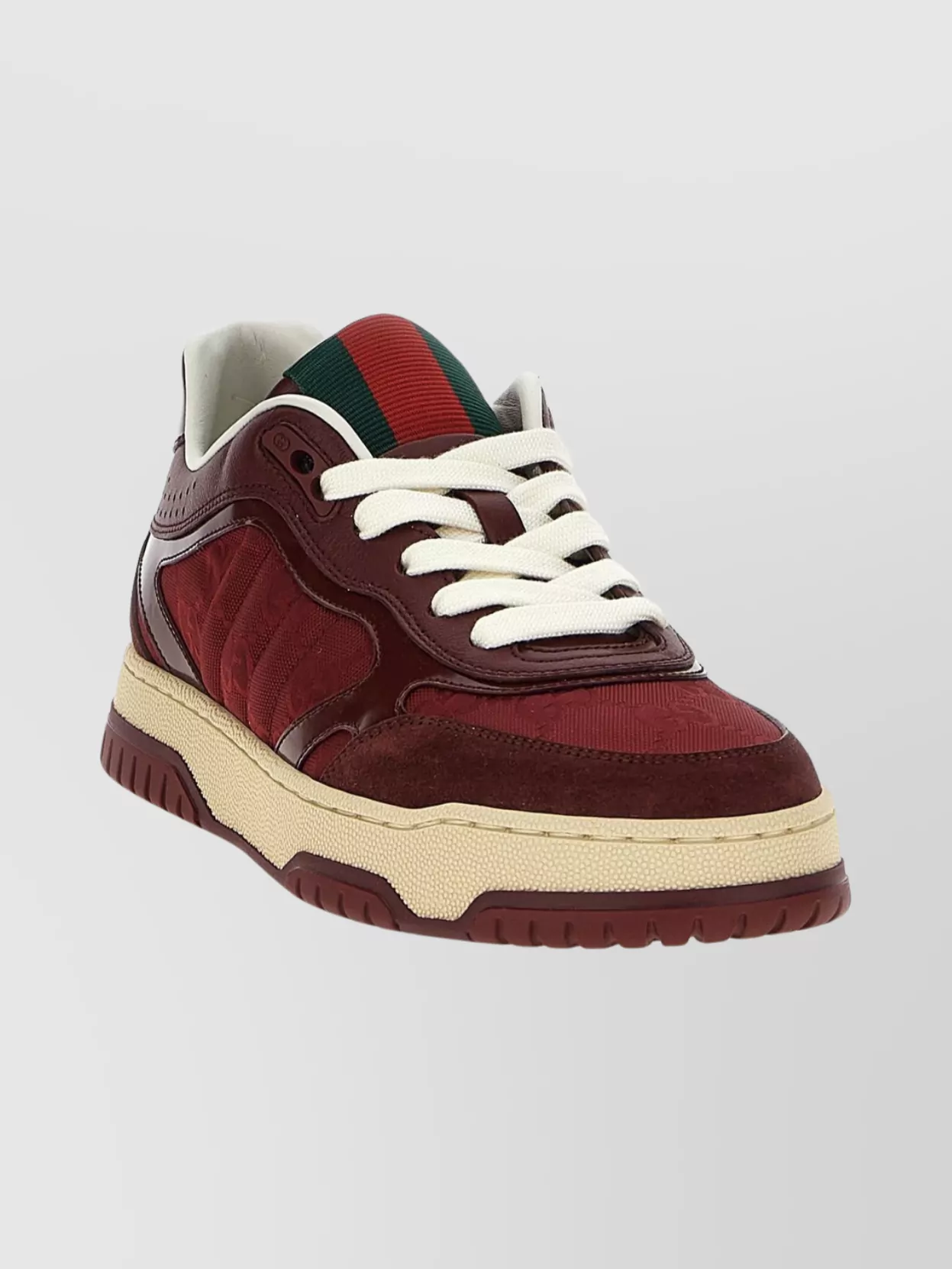 Gucci Re-web Style Sneakers Contrast Sole In Red