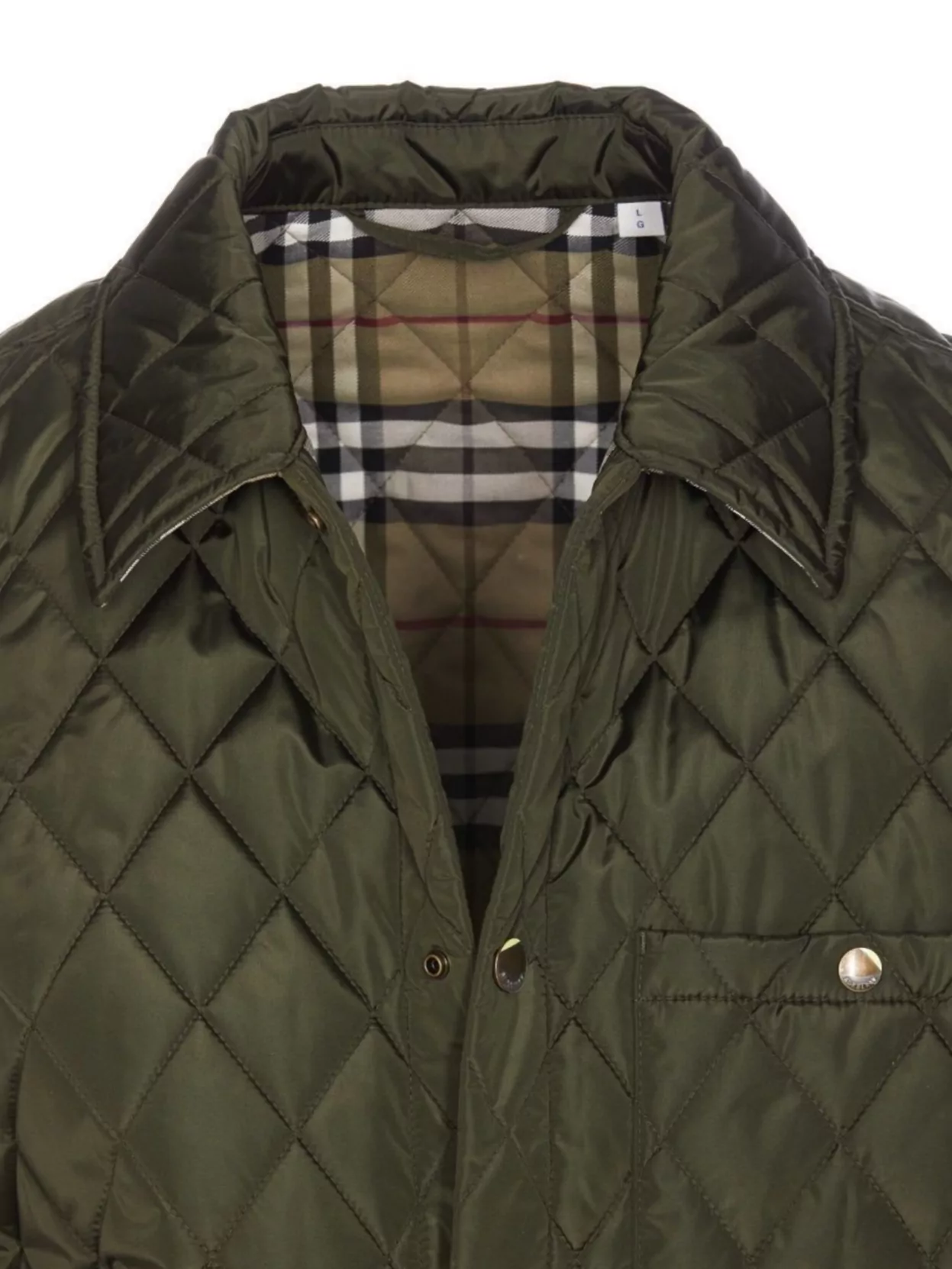 Shop Burberry Quilted Jacket With Long Sleeves And Front Pocket