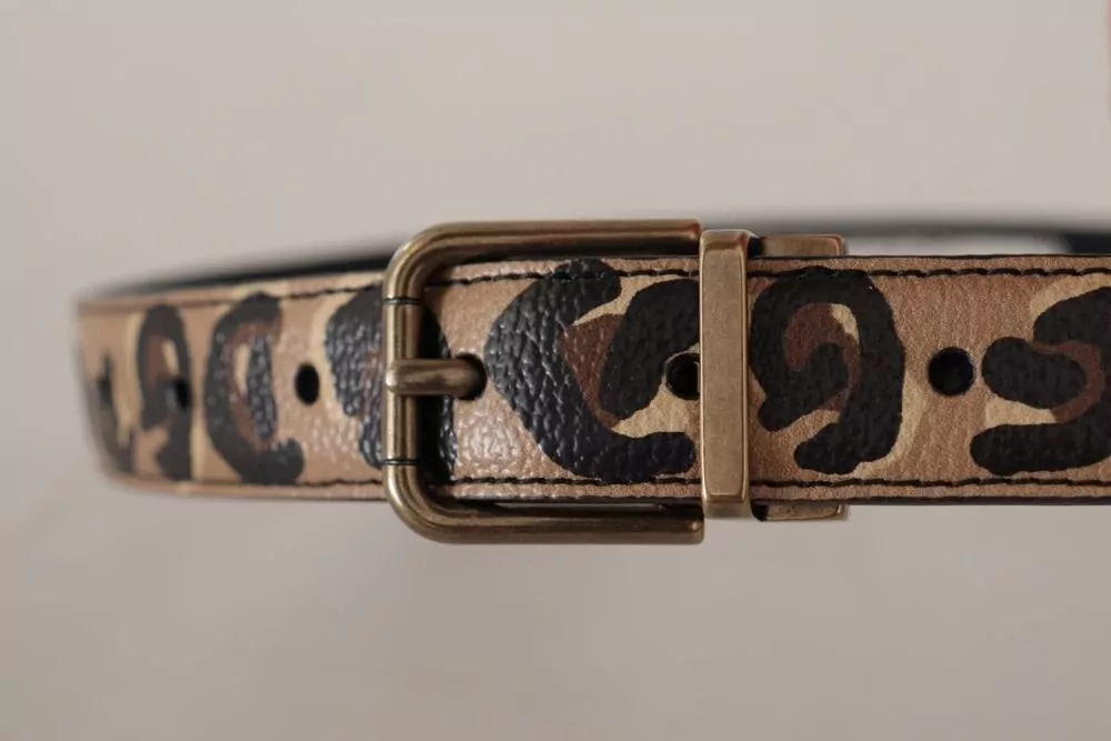 Dolce&Gabbana Leopard-Print Leather Belt