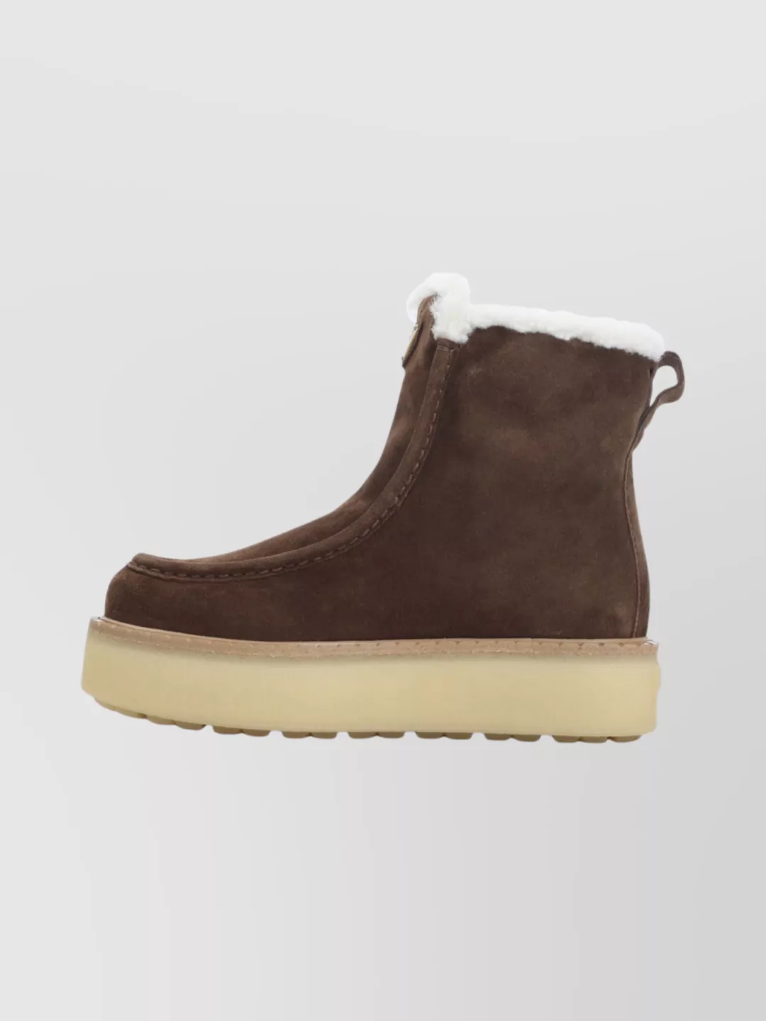 Prada Platform Booties Featuring Shearling Lining In Multi