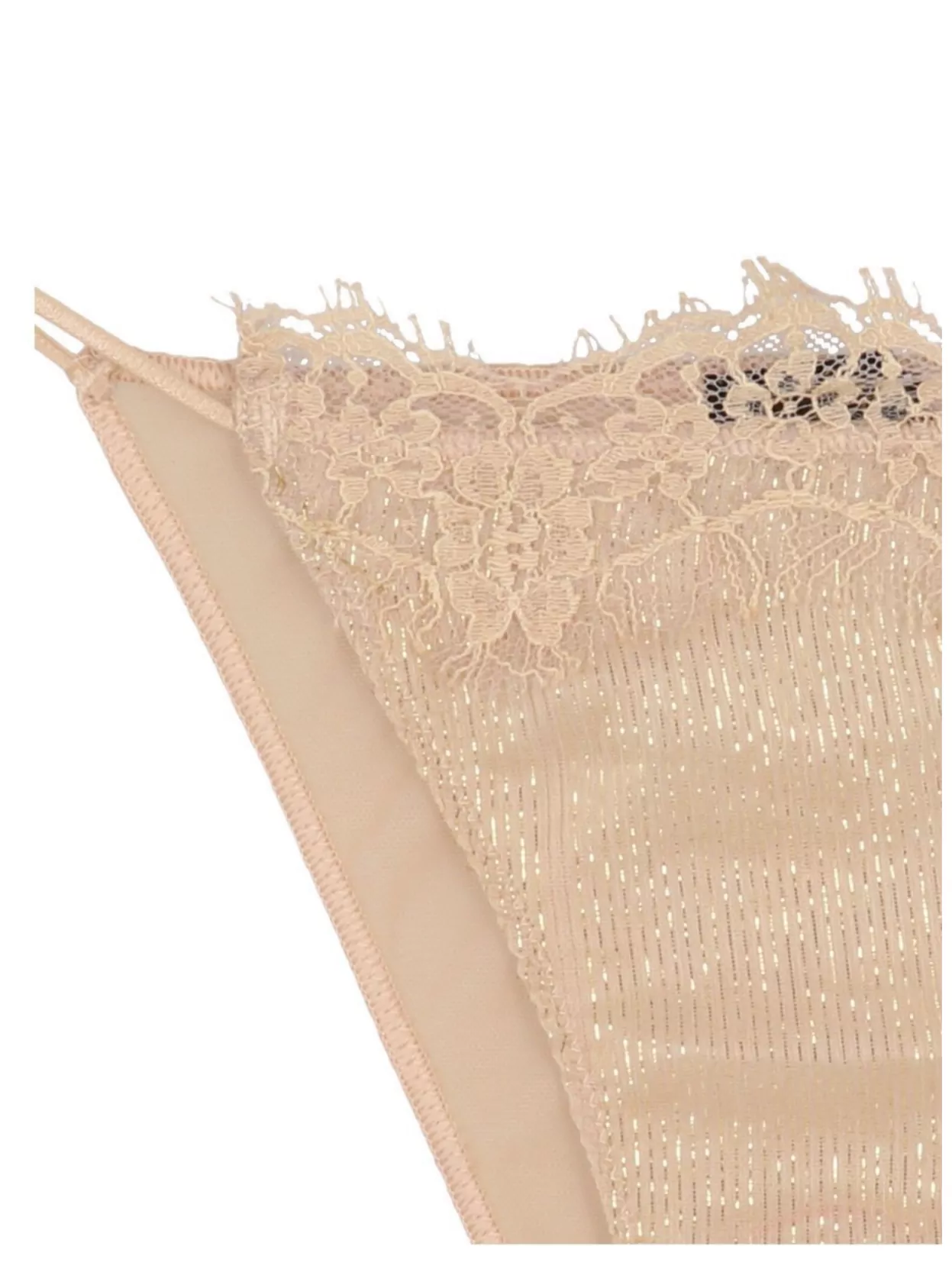 Oseree Shimmering Silk Briefs Lace Trim In Neutrals