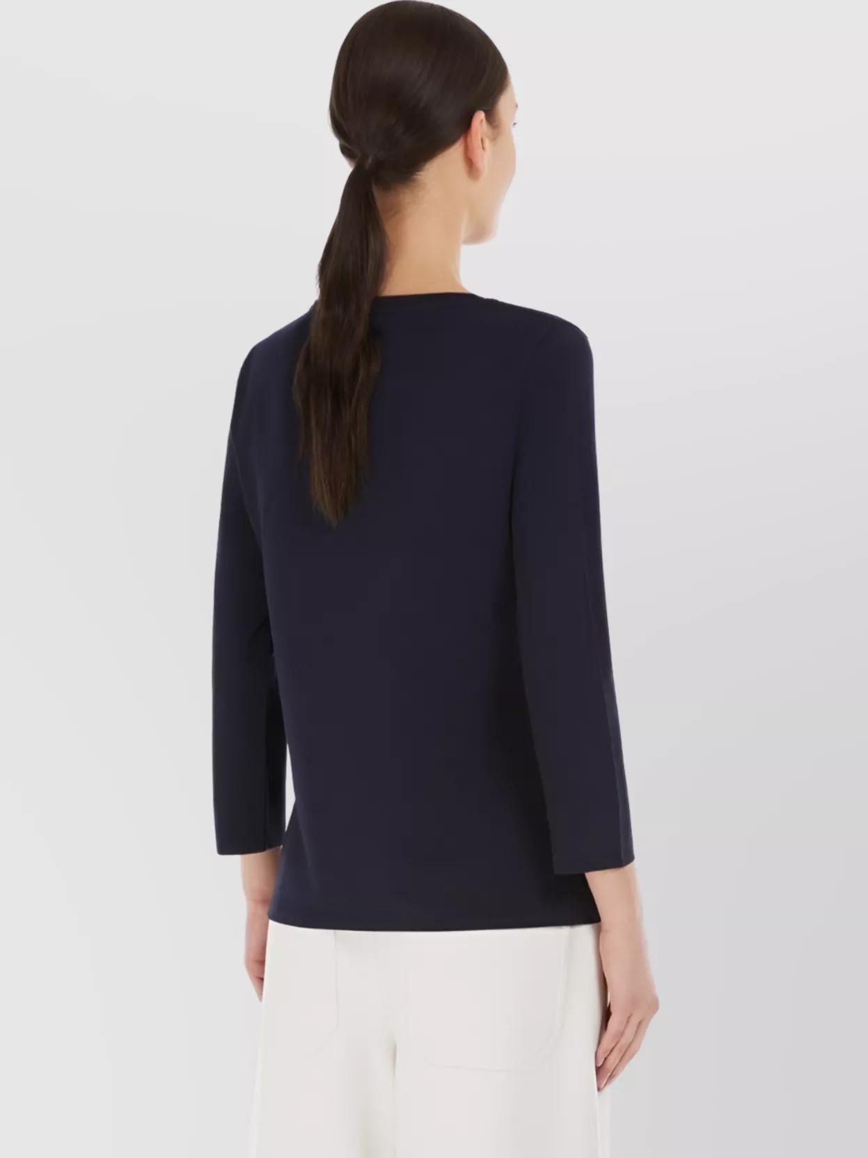 Max Mara Boat-Neck 3/4-Sleeve Cotton T-Shirt
