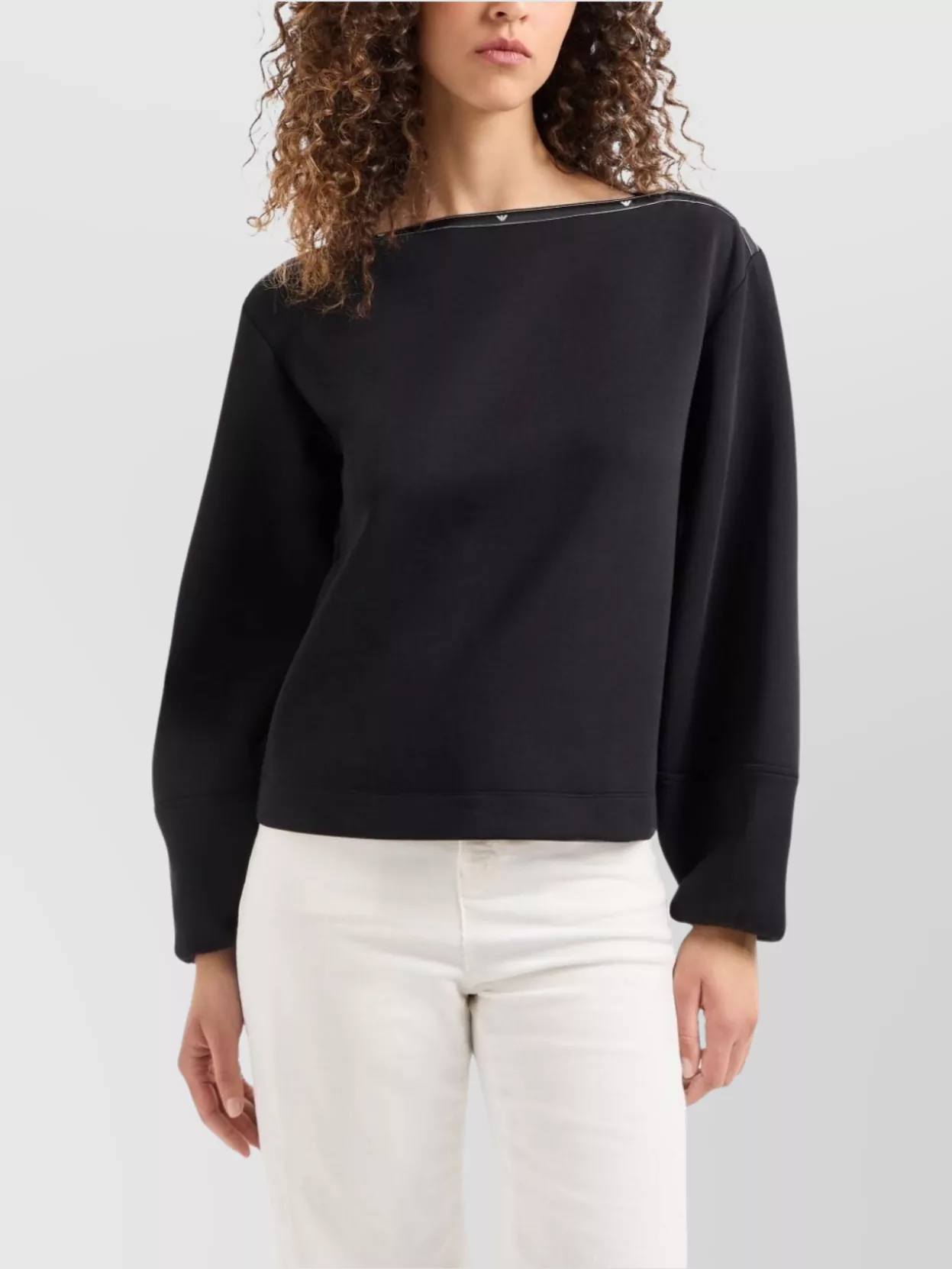 Emporio Armani Cotton Blend Boat Neck Sweatshirt