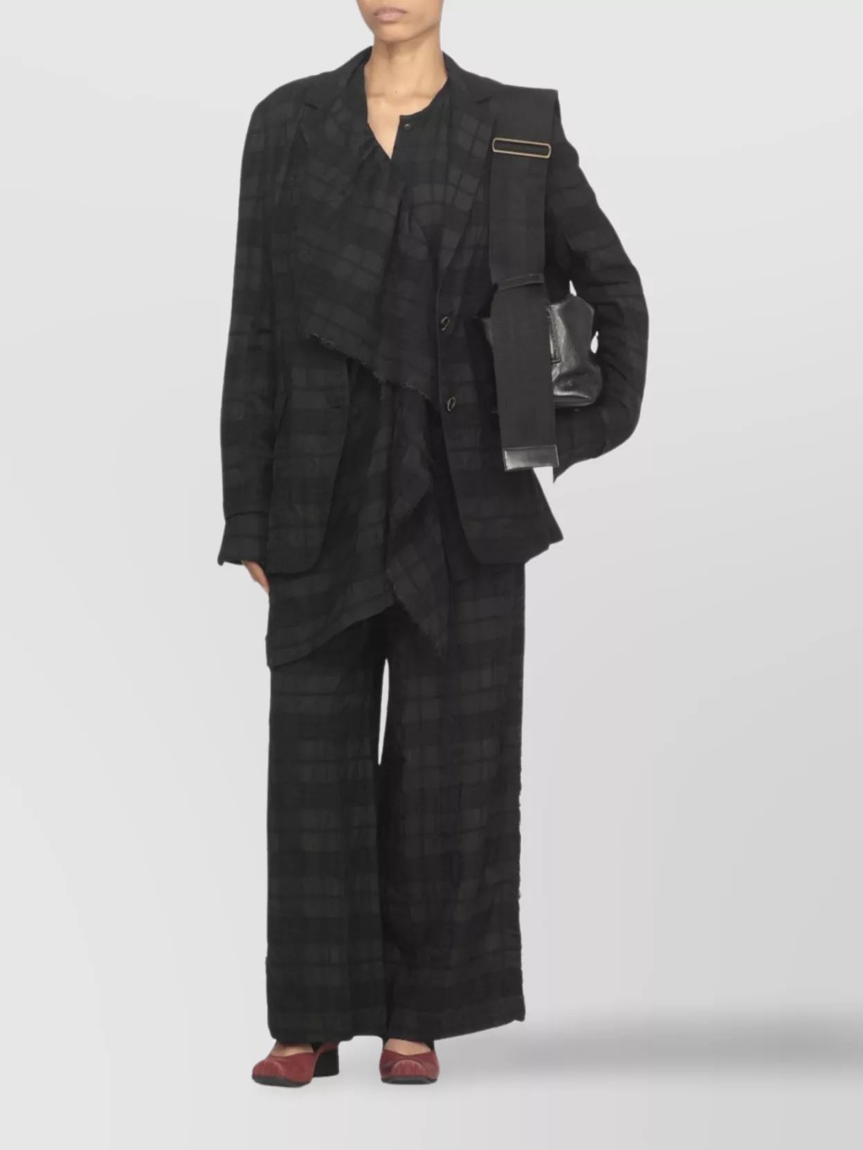 Uma Wang Wide Leg Trousers Check Pattern