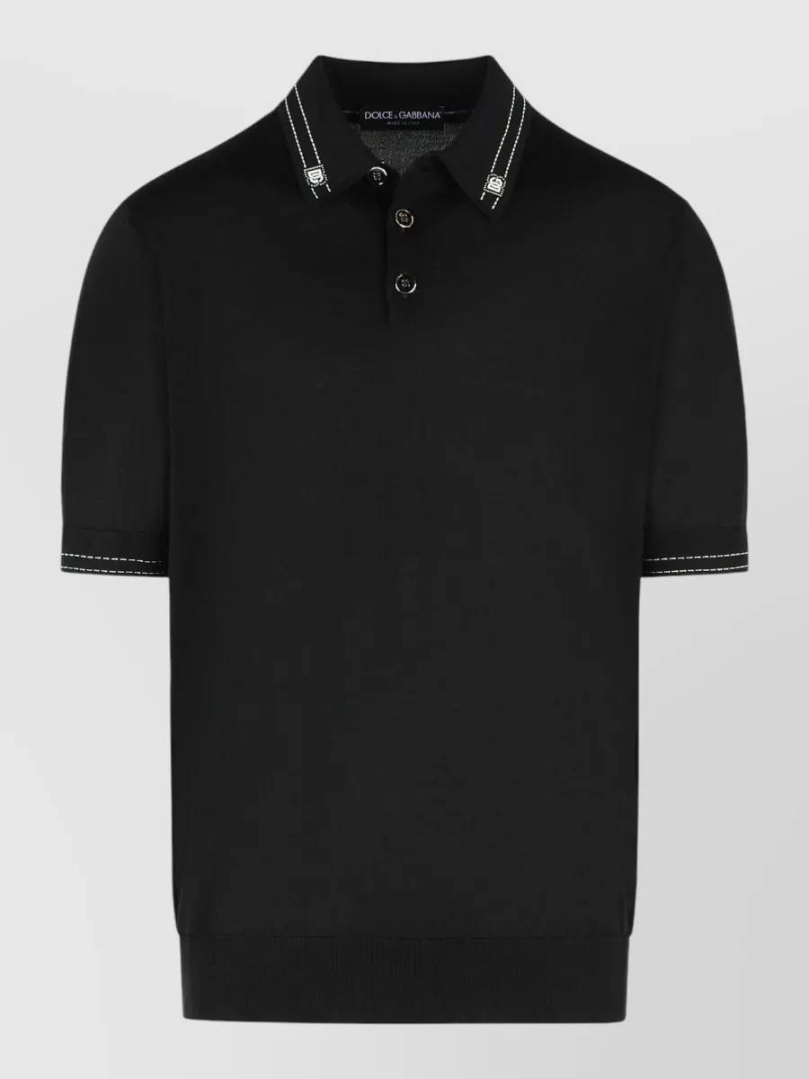Dolce&Gabbana silk short-sleeve polo shirt