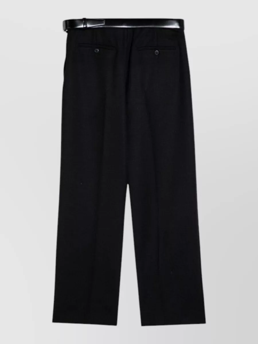 Prada Wool Belted Wide-Leg Trousers