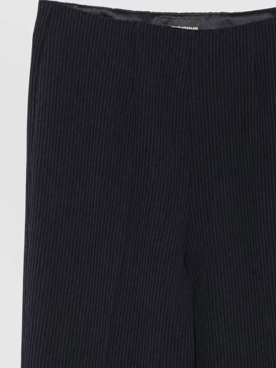 Emporio Armani Ribbed Knit Straight-Leg Wool Trousers