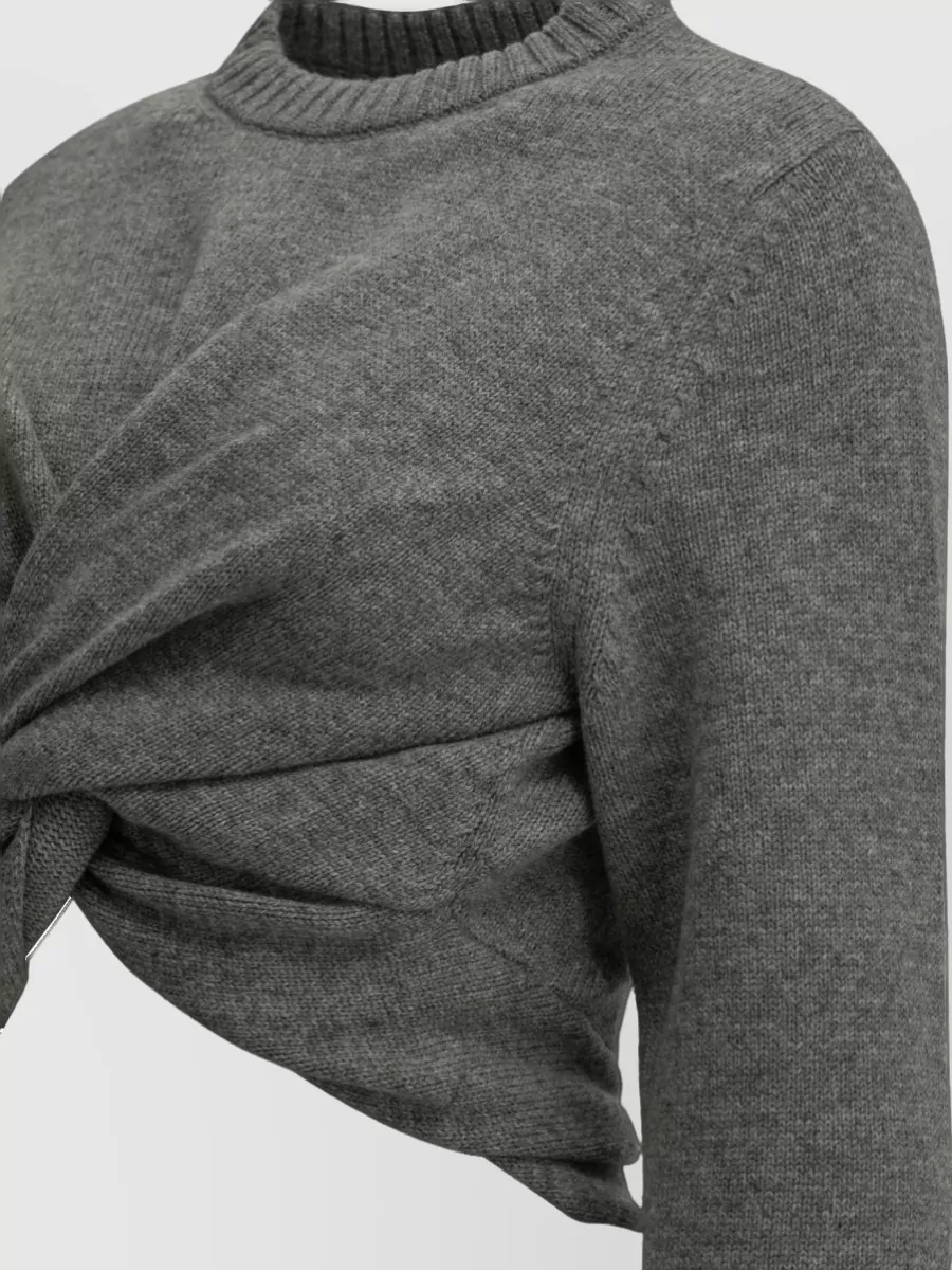 Balenciaga Wool Cropped Crew-Neck Sweater