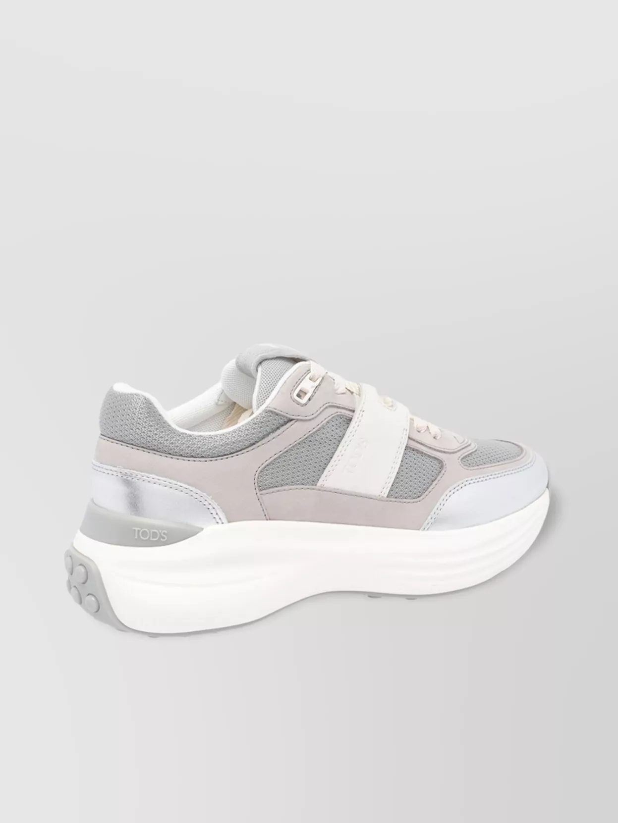 Tod's Sneakers In Fabric And Metallic Leather